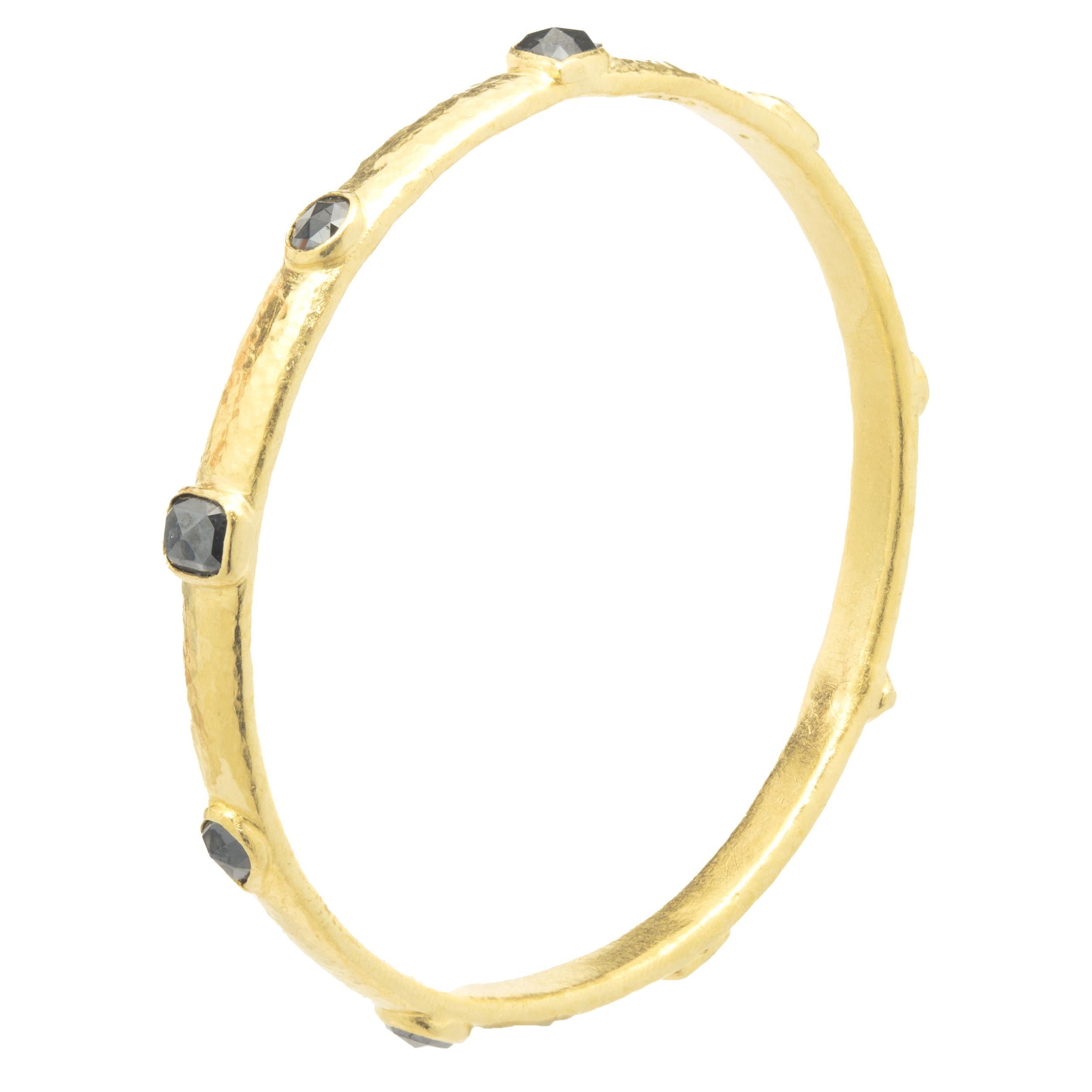 Designer: Gurhan
Material: 24K yellow gold
Diamond: multi cut = 2.50cttw
Color:  Black
Clarity: SI2
Measurement: bracelet will fit up to a 7-inch wrist
Weight: 25.20 grams