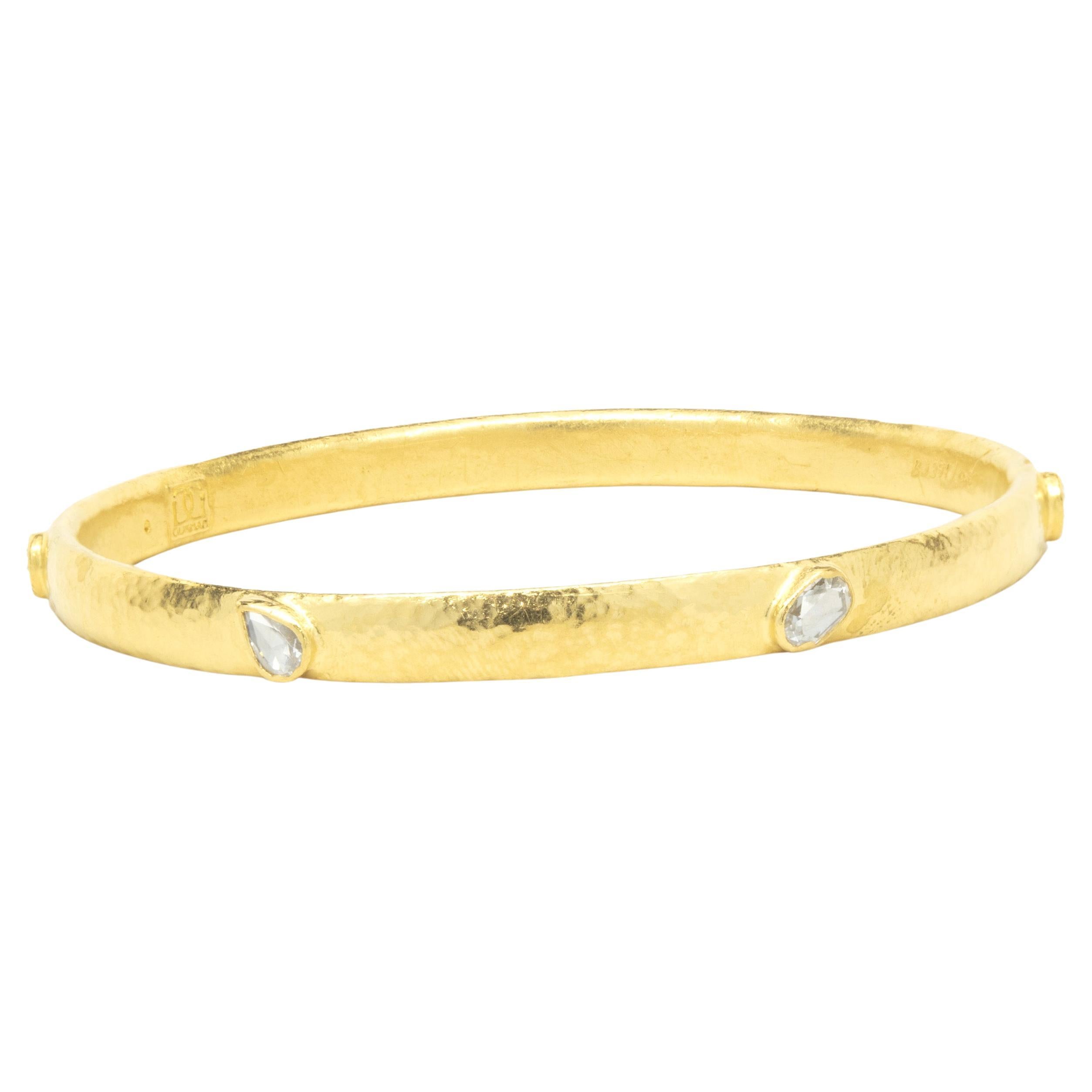 Gurhan 24 Karat Yellow Gold Multi Shape Diamond Bangle Bracelet