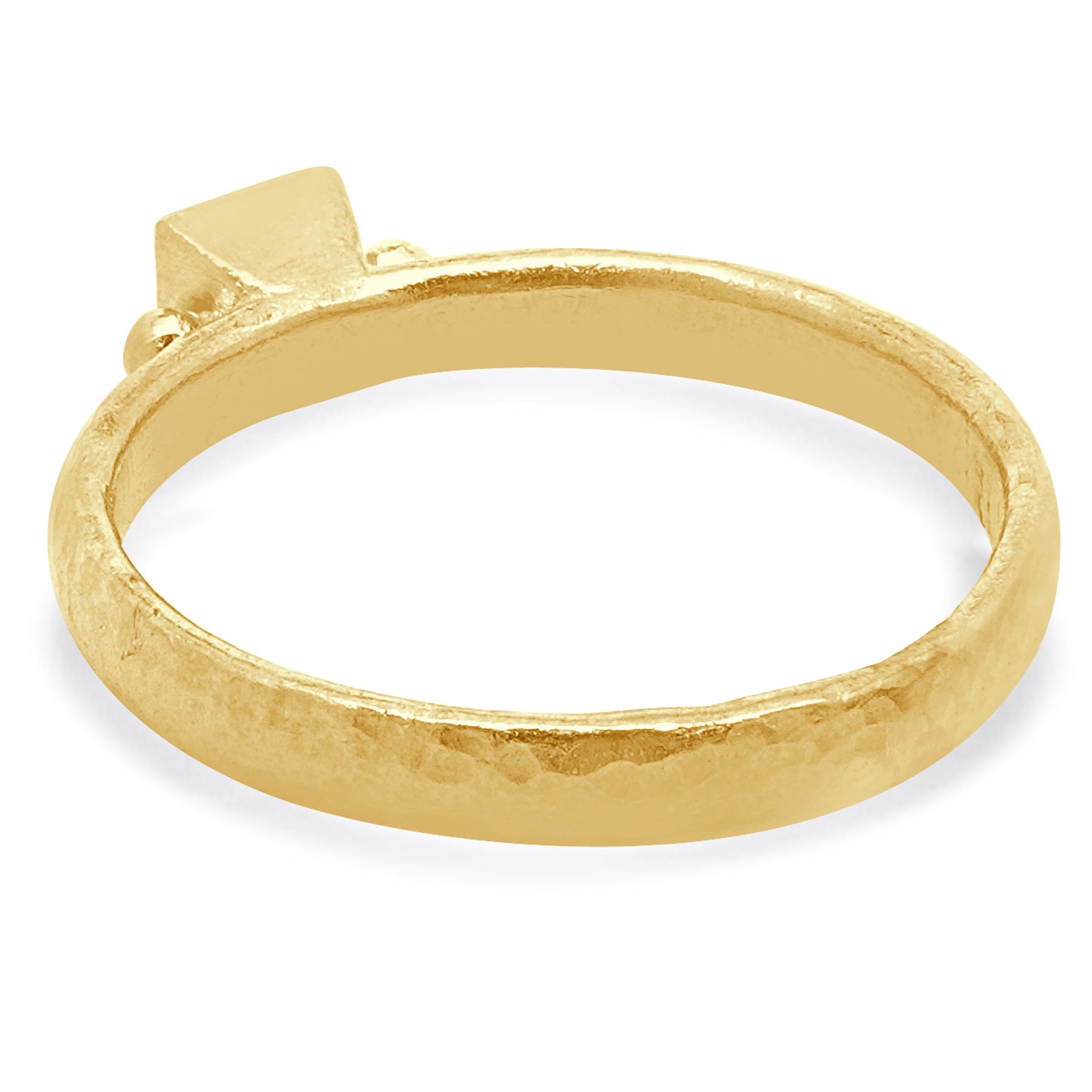 Taglio princess Anello Collection'S Gurhan in oro giallo 24 carati con topazio rosa in vendita