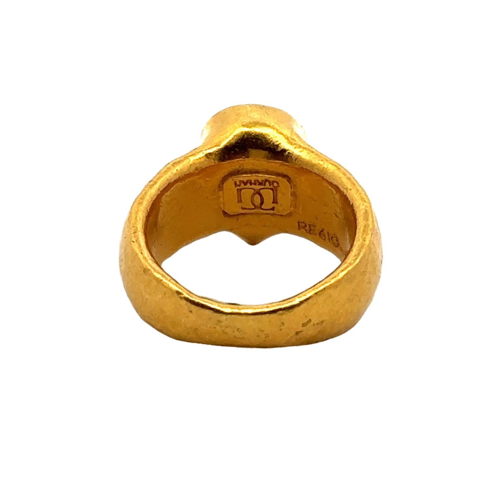 GURHAN Anillo Moderno de Oro Amarillo de 24 Kilates engastado con Bisel de Ópalo Prismático 2