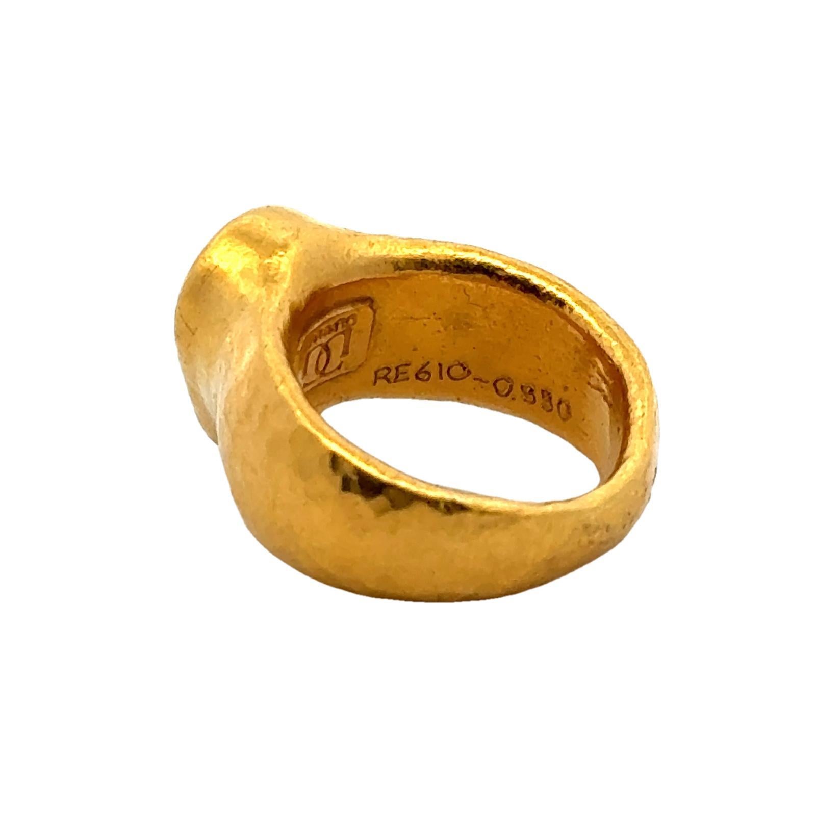 GURHAN Anillo Moderno de Oro Amarillo de 24 Kilates engastado con Bisel de Ópalo Prismático 3