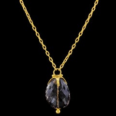 Gurhan 24 Karat Yellow Gold Tourmalinated Quartz Pendant