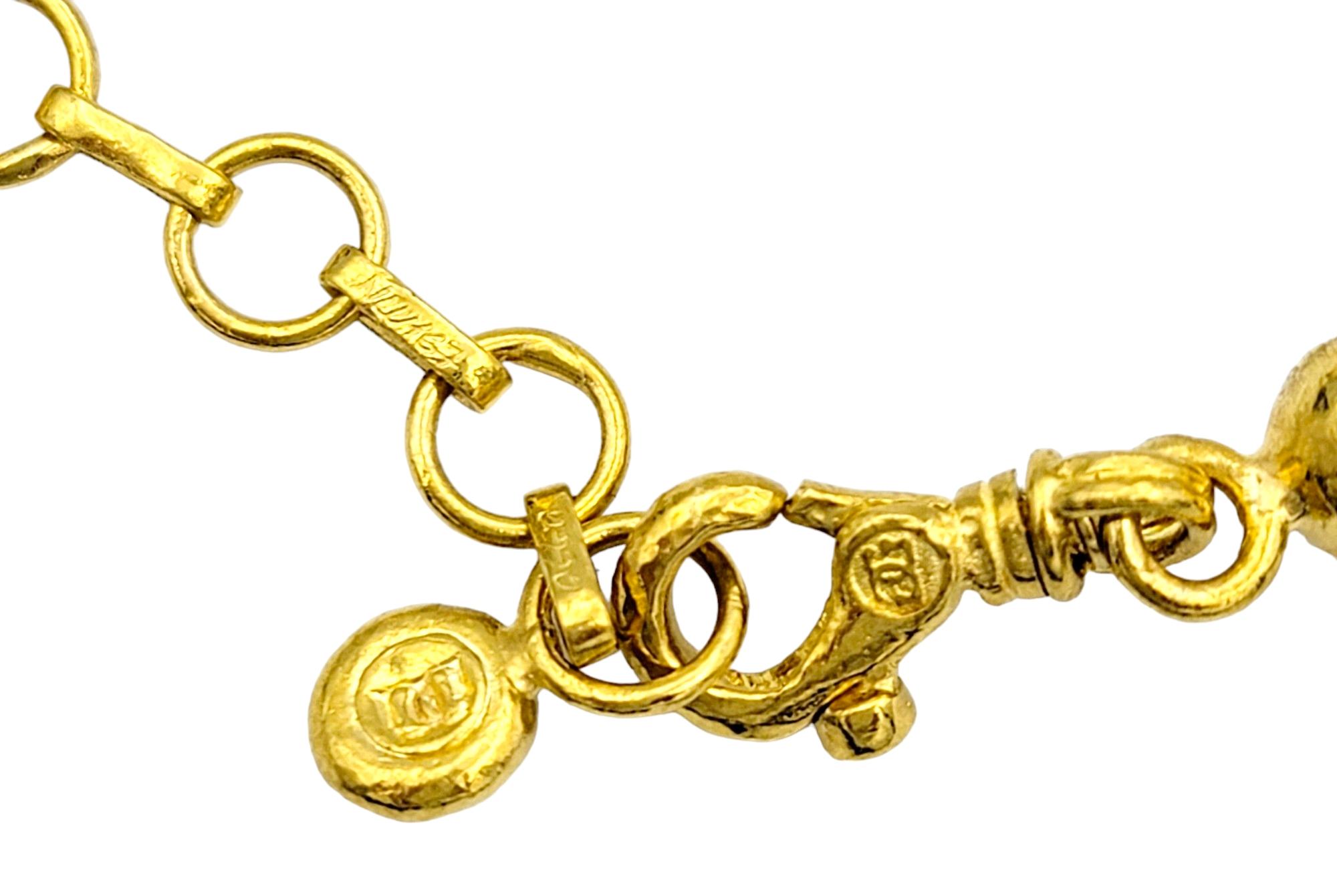 Women's GURHAN 24 Karat Yellow Gold Vertigo 5.5 mm Hammered Bead Necklace with Diamonds For Sale