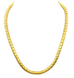 GURHAN 24 Karat Yellow Gold Vertigo 5.5 mm Hammered Bead Necklace with Diamonds