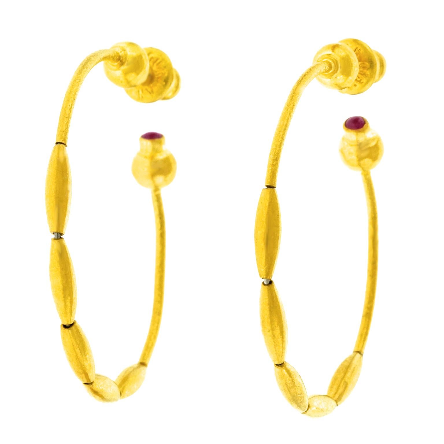 24 carat gold hoop earrings