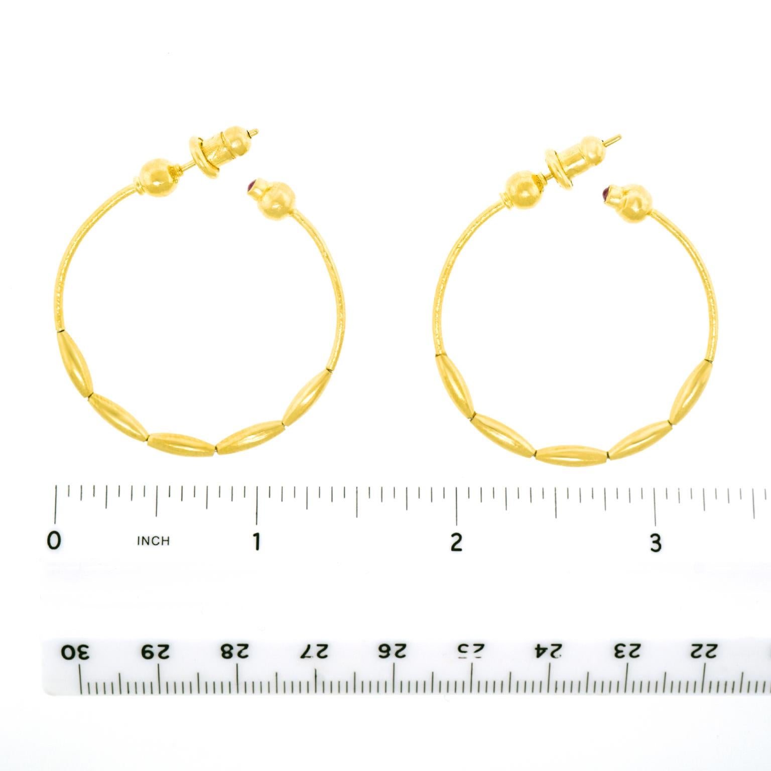 Gurhan 24k Gold Hoops In Excellent Condition In Litchfield, CT