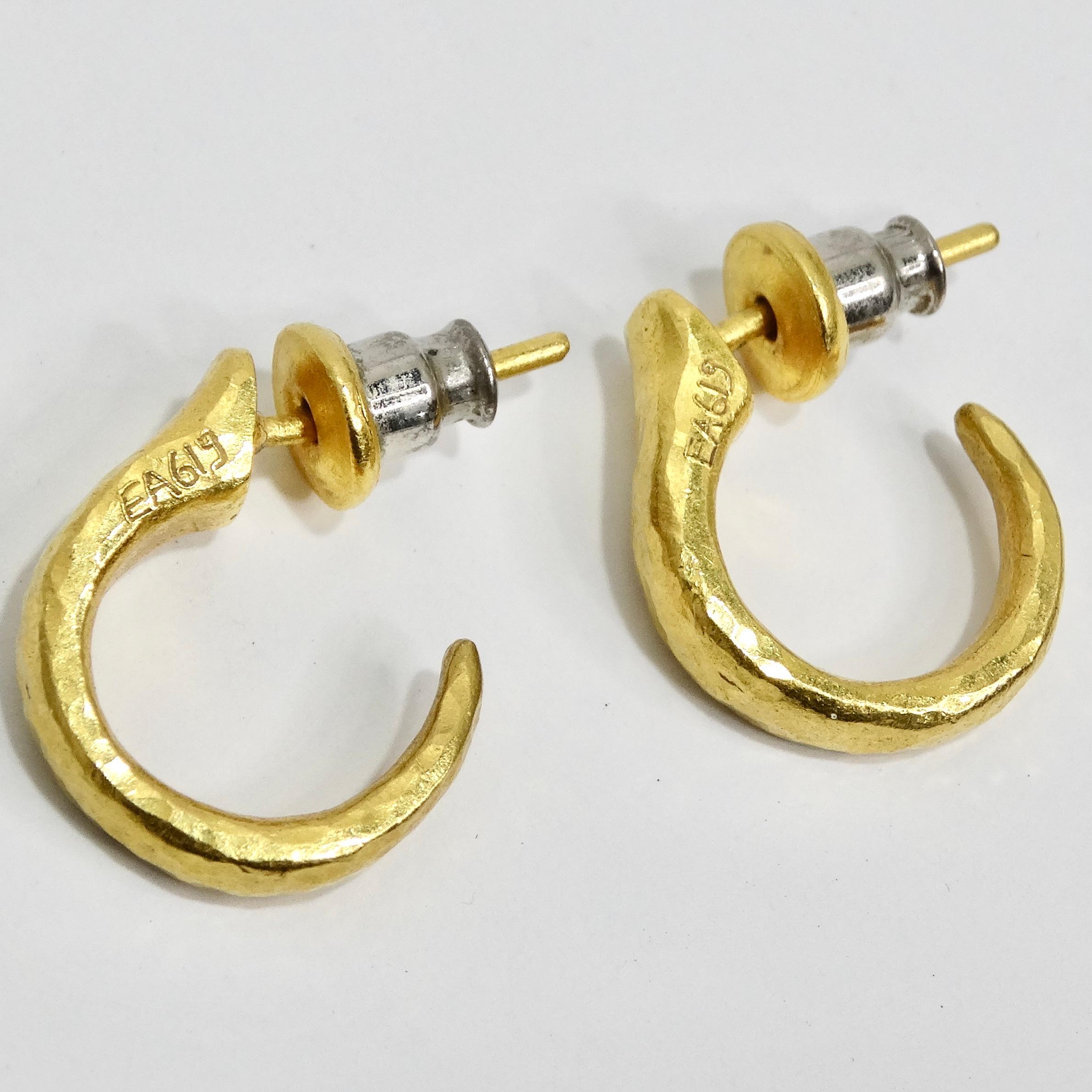 Gurhan 24k Gold Thor Creolen-Ohrringe für Damen oder Herren im Angebot
