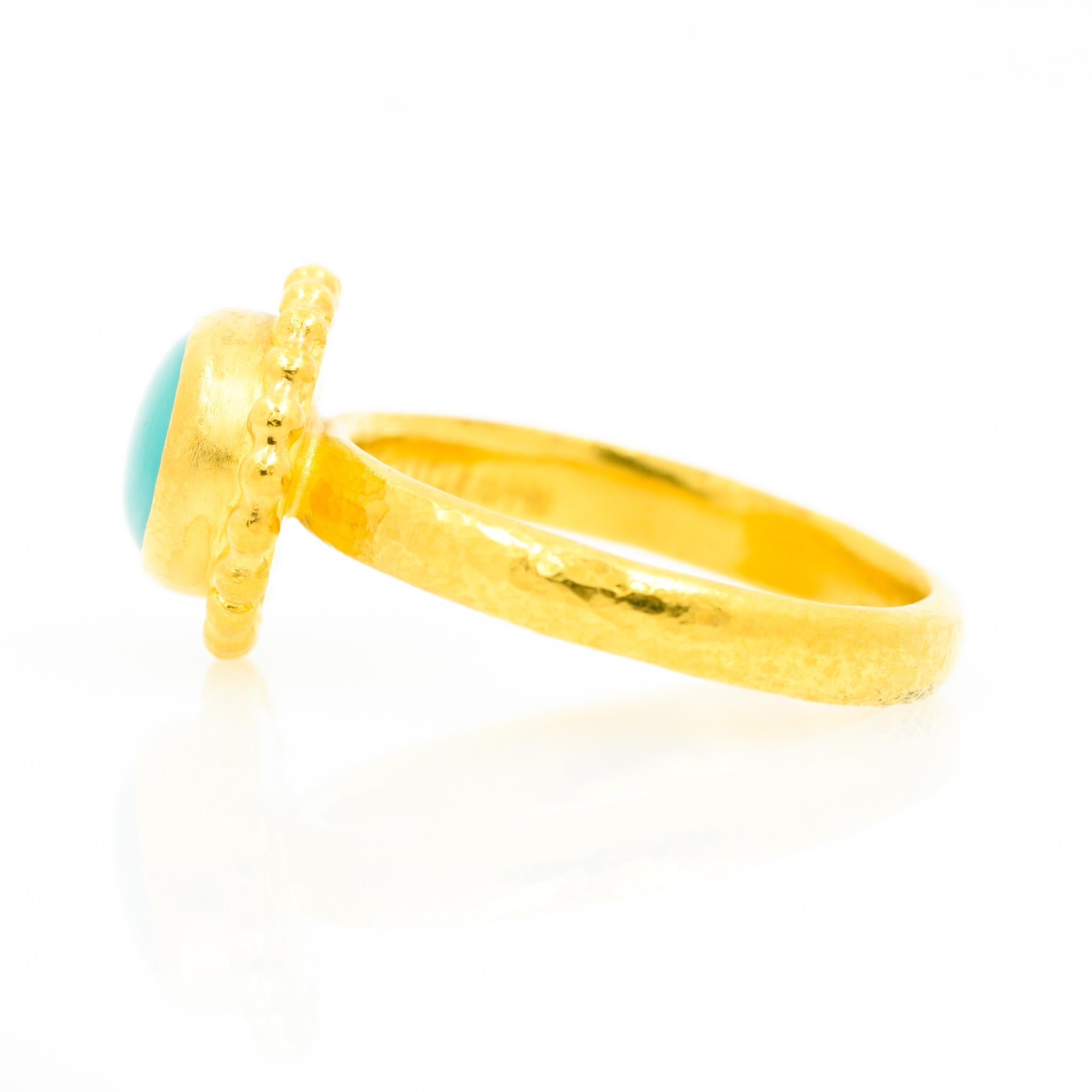 Gurhan 24 Karat Gold Turquoise Ring 3