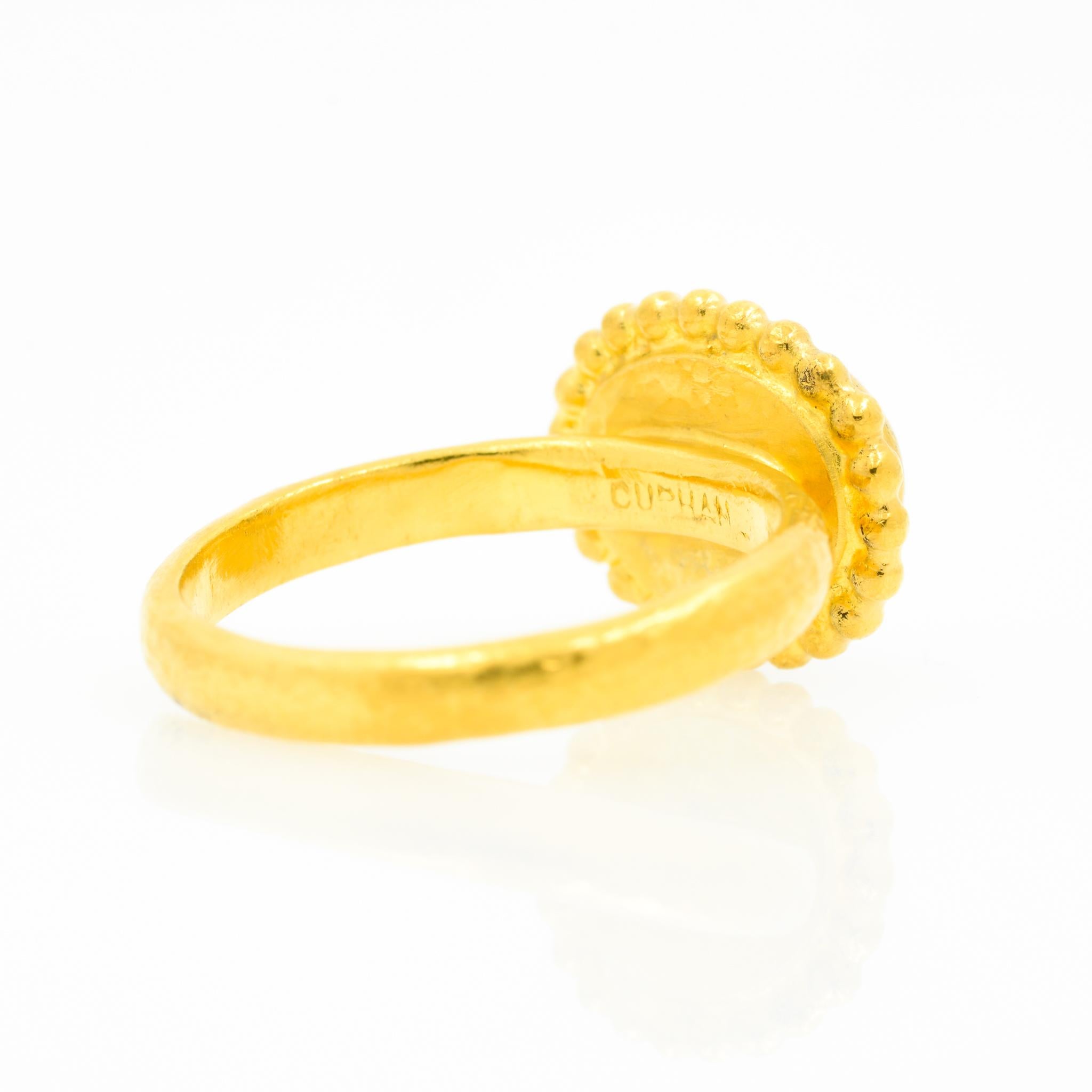 Women's or Men's Gurhan 24 Karat Gold Turquoise Ring