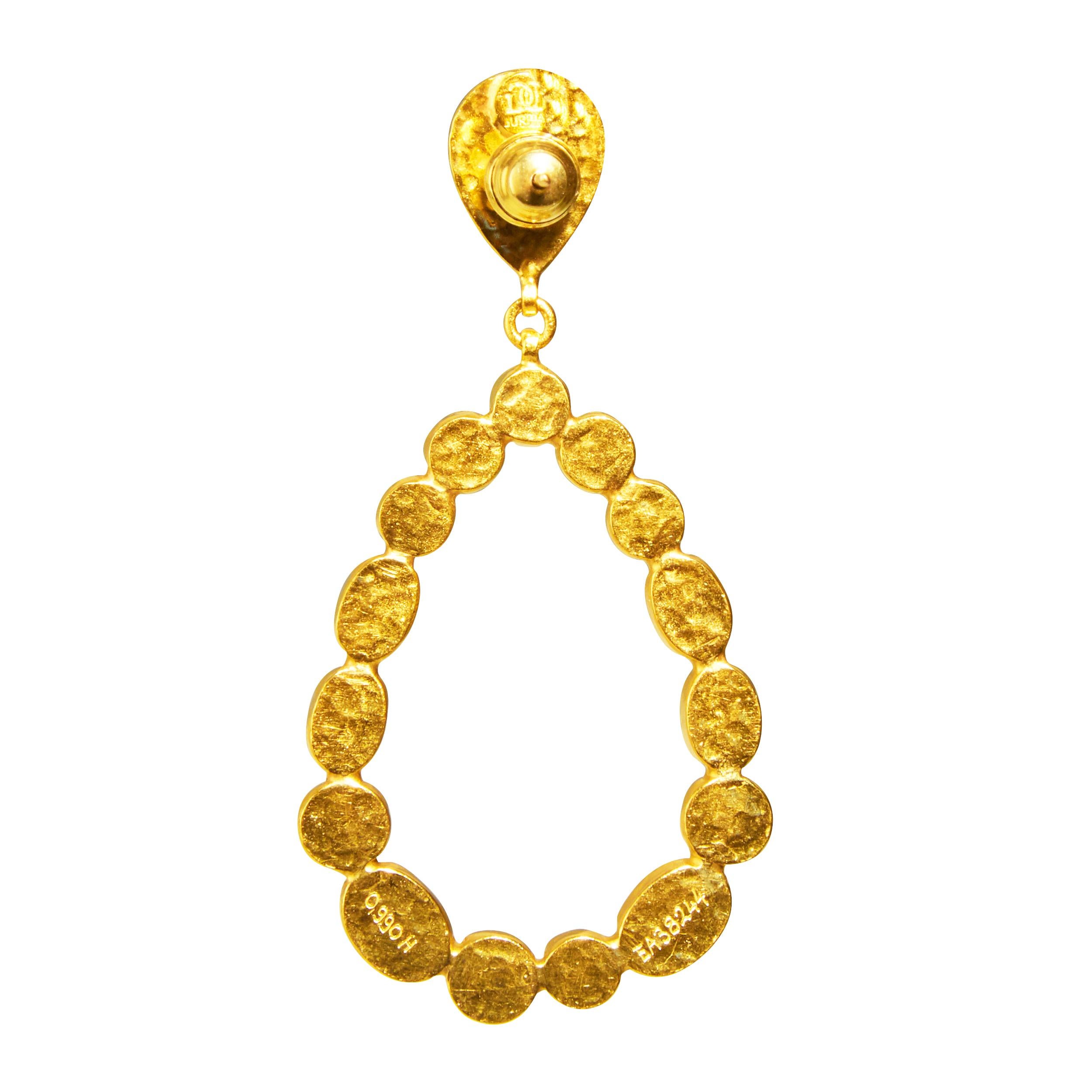 hammered gold teardrop earrings