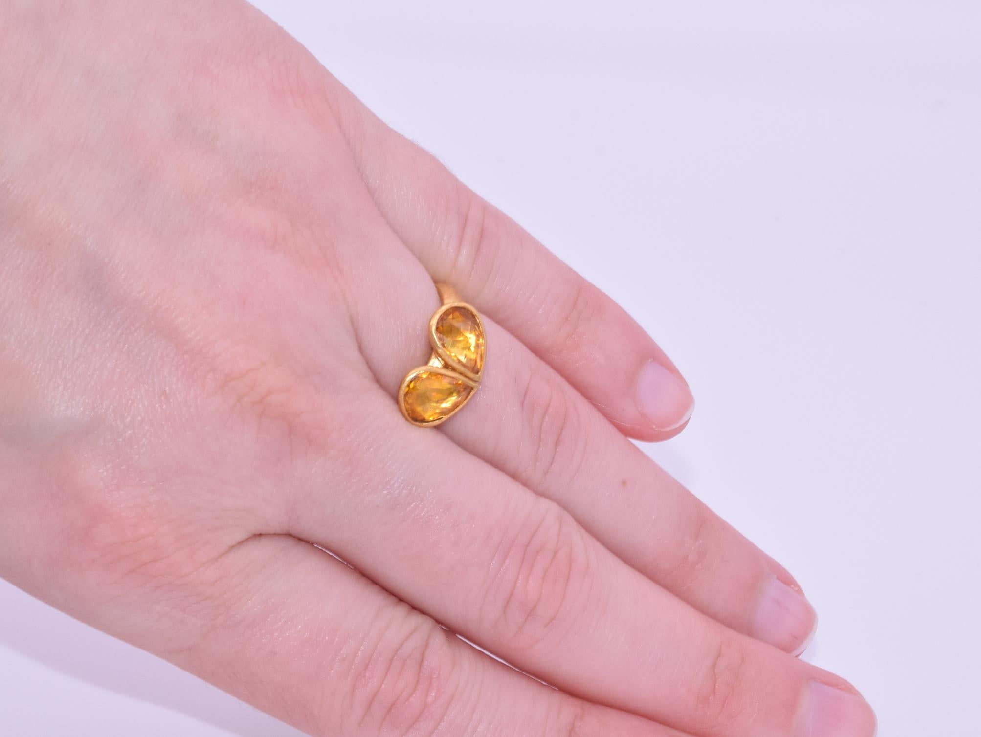 Women's or Men's Gurhan 24 Karat Yellow Gold Citrine Ring