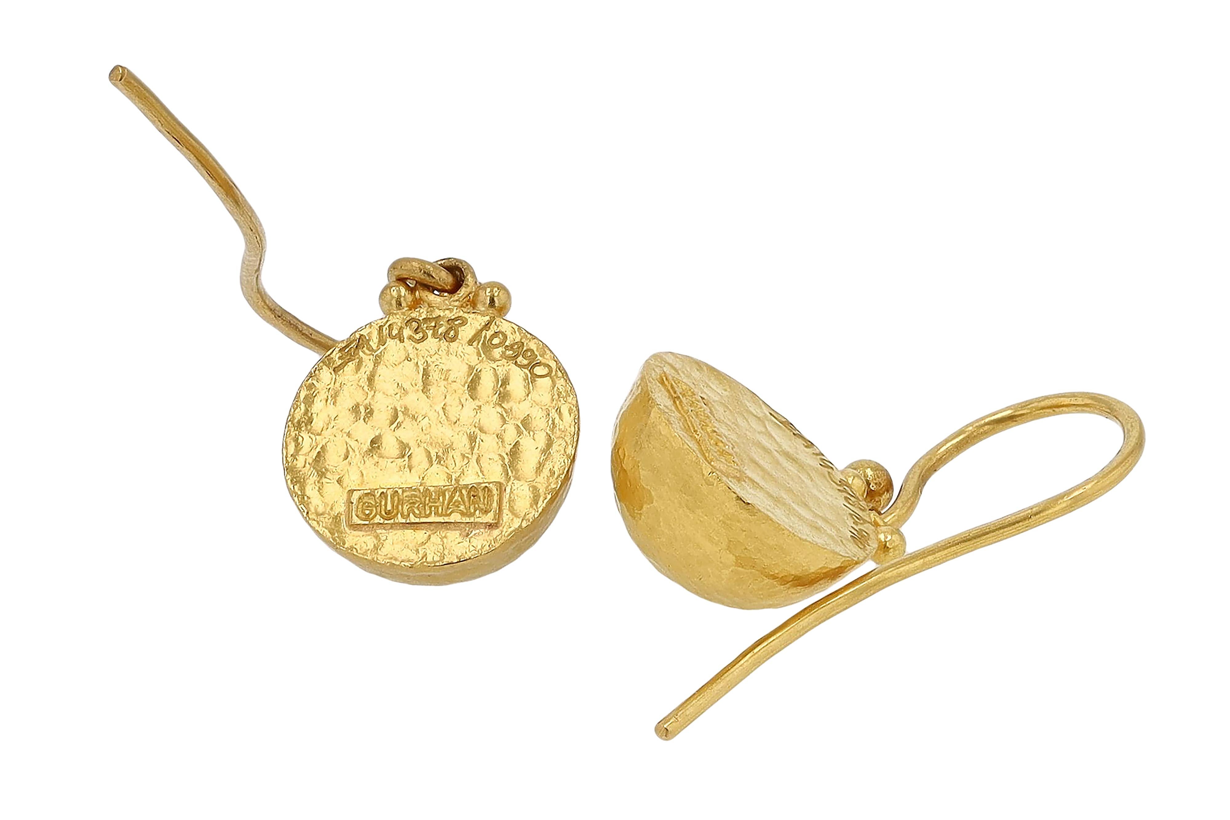 Women's Gurhan 24kt Gold Hammered Spell Drop Earrings