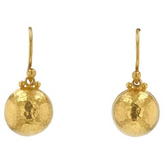 Gurhan 24kt Gold Hammered Spell Drop Earrings