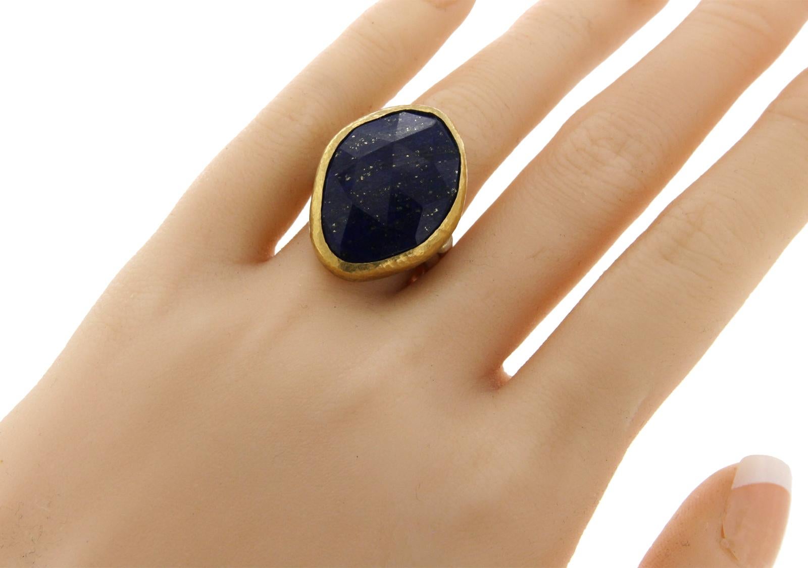 Women's Gurhan 925 Silver and Yellow Gold Lapis Ring