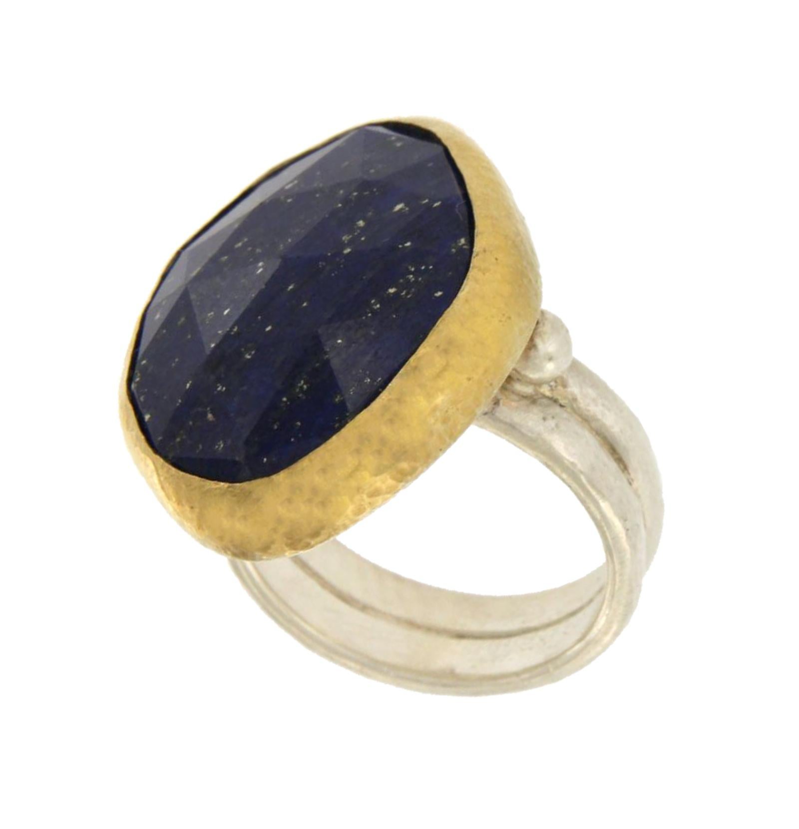 Gurhan 925 Silver and Yellow Gold Lapis Ring 2