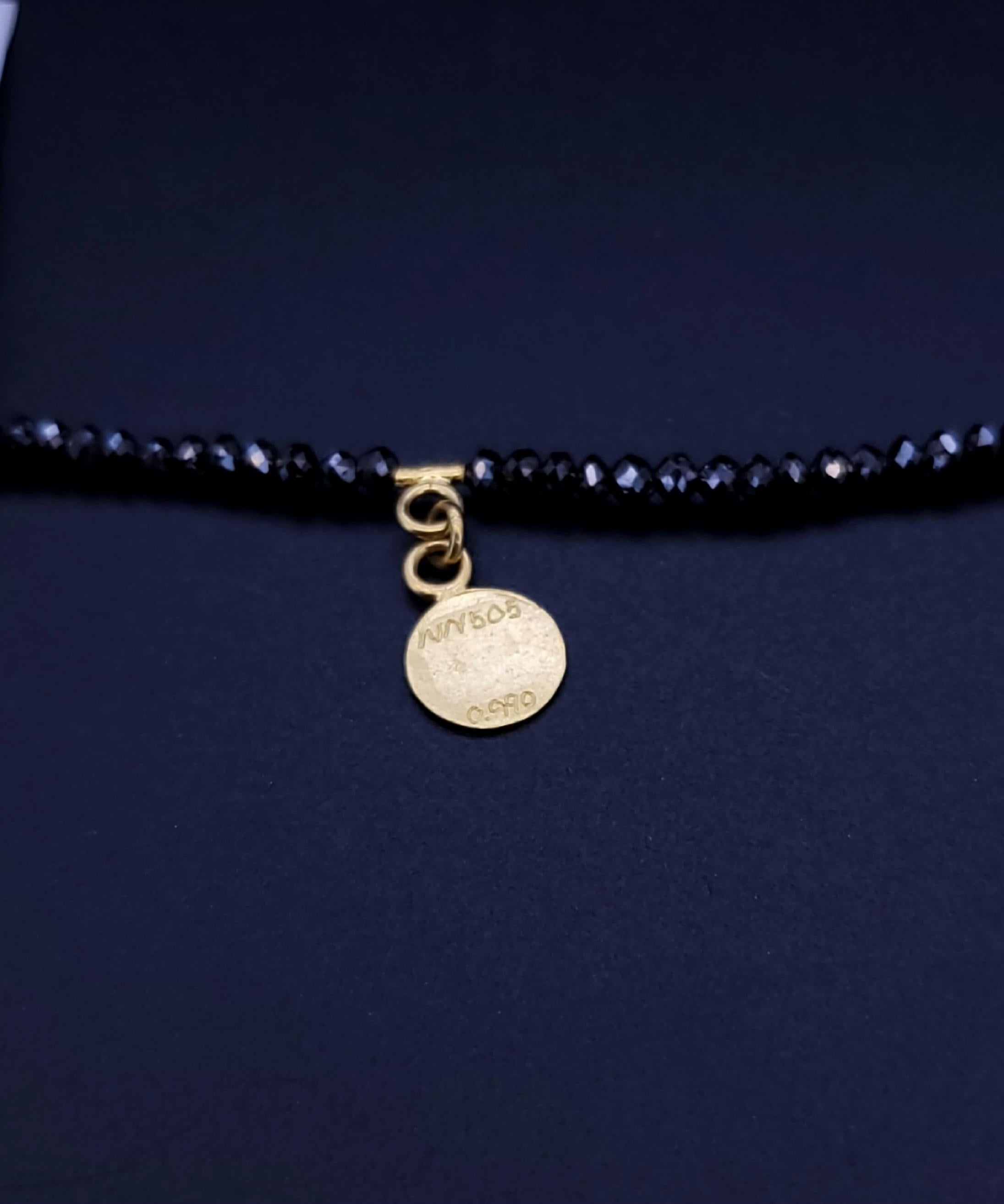 GURHAN 990 22k yellow gold 4ctw black diamonds necklaces 16'' stamped In Excellent Condition For Sale In New York, NY