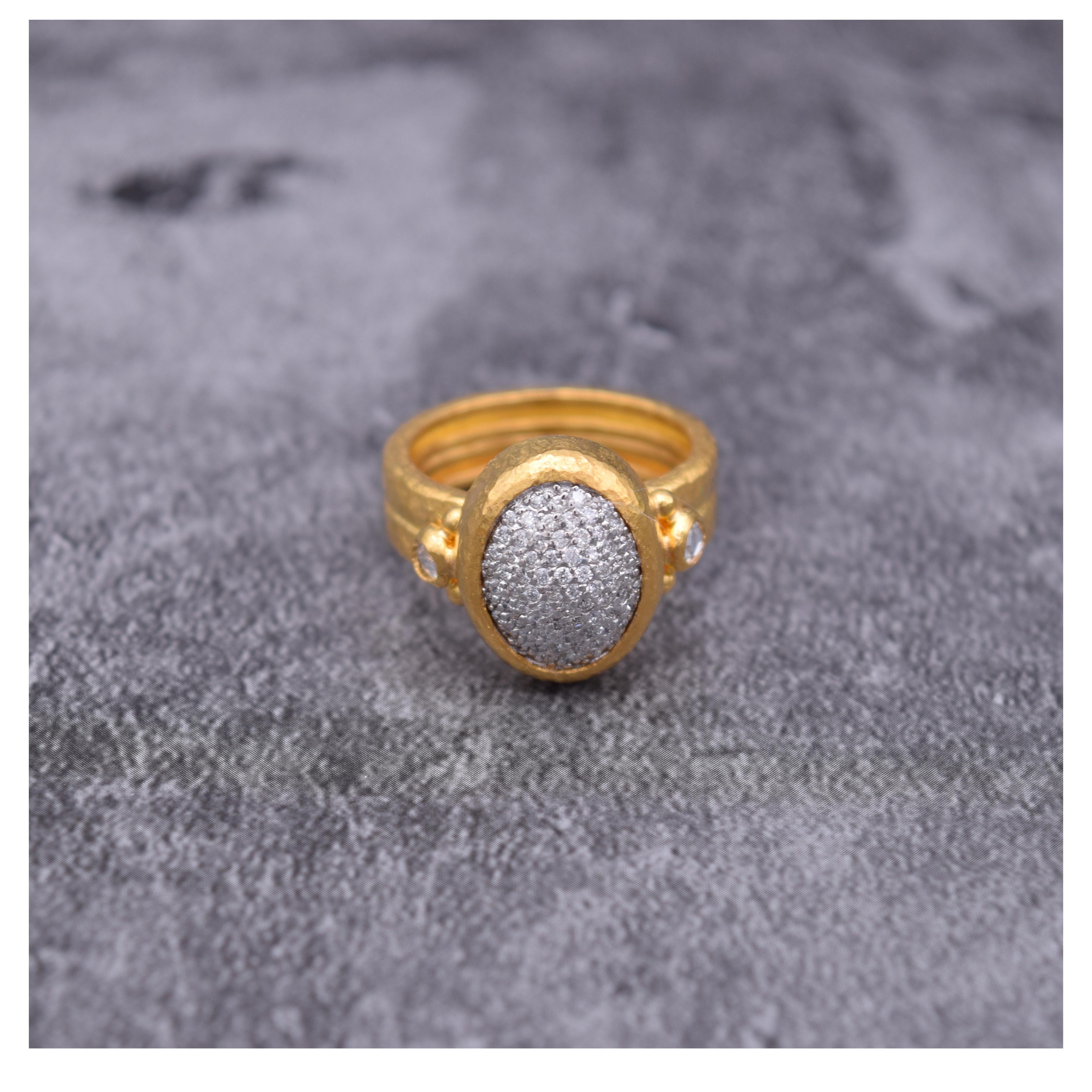 Women's Gurhan Amulet Diamond Pavé Ring in 24 Karat Yellow Gold