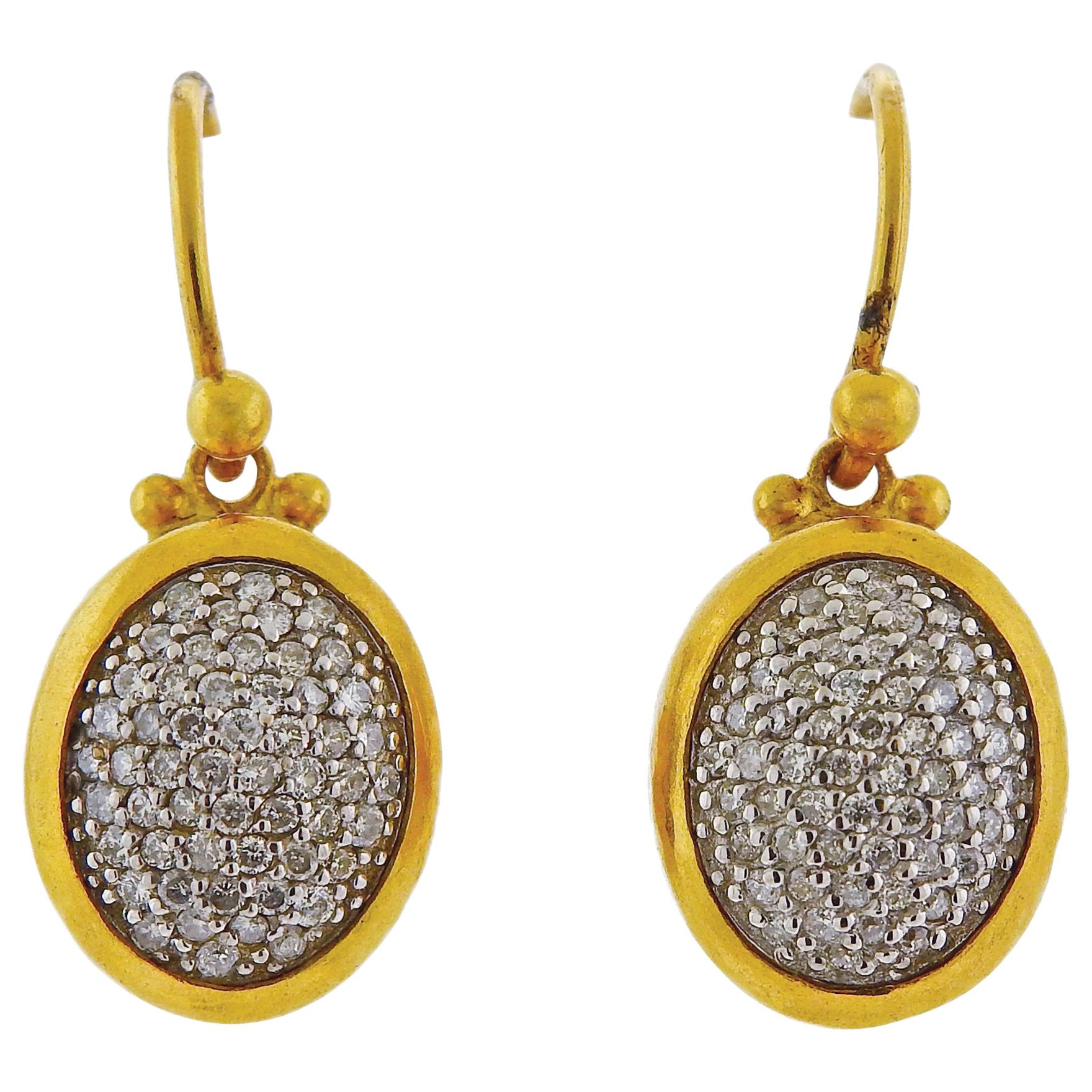 Gurhan Amulet Gold Diamond Drop Earrings