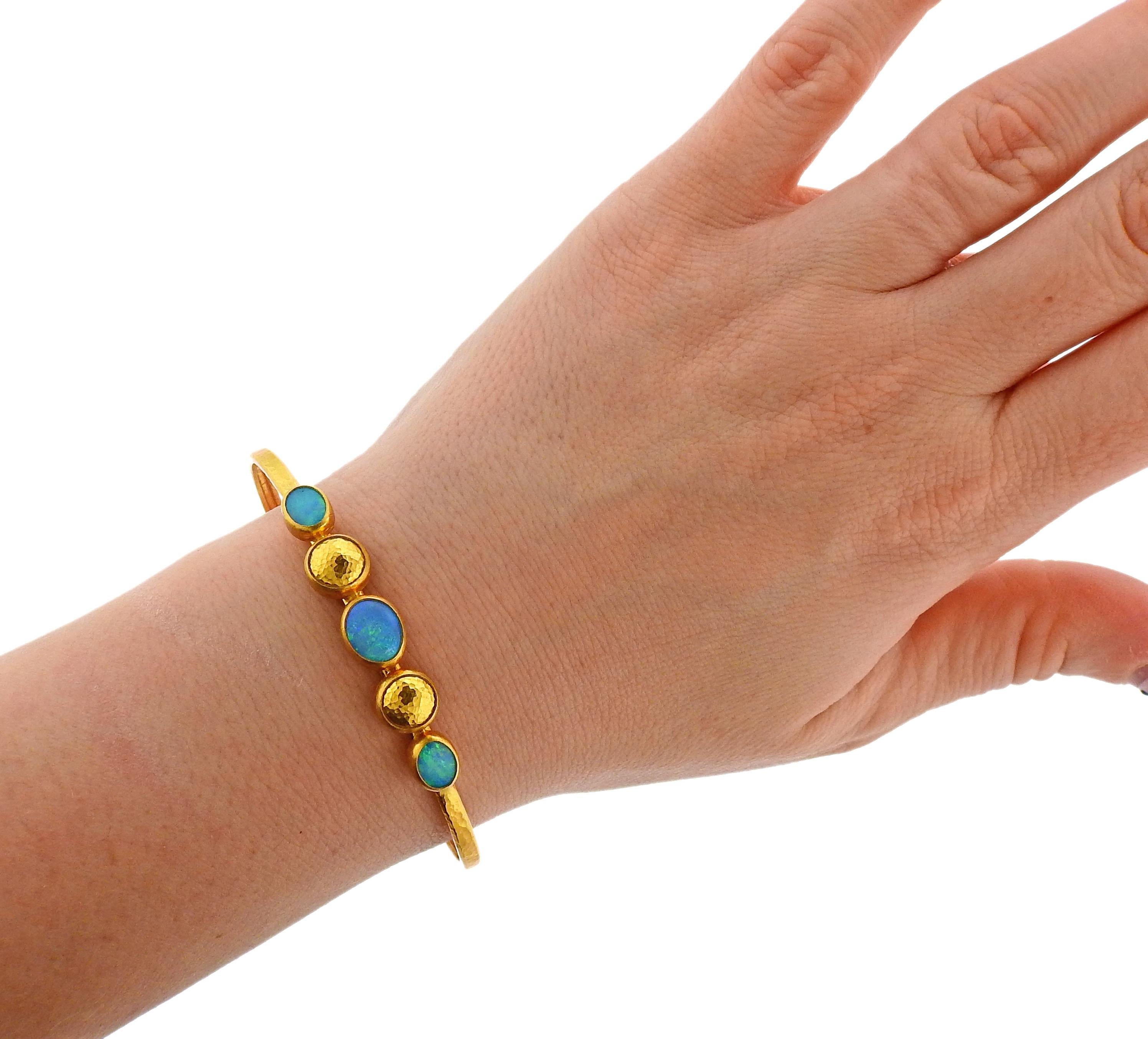 Women's Gurhan Amulet Hue Gold Opal Cuff Bracelet