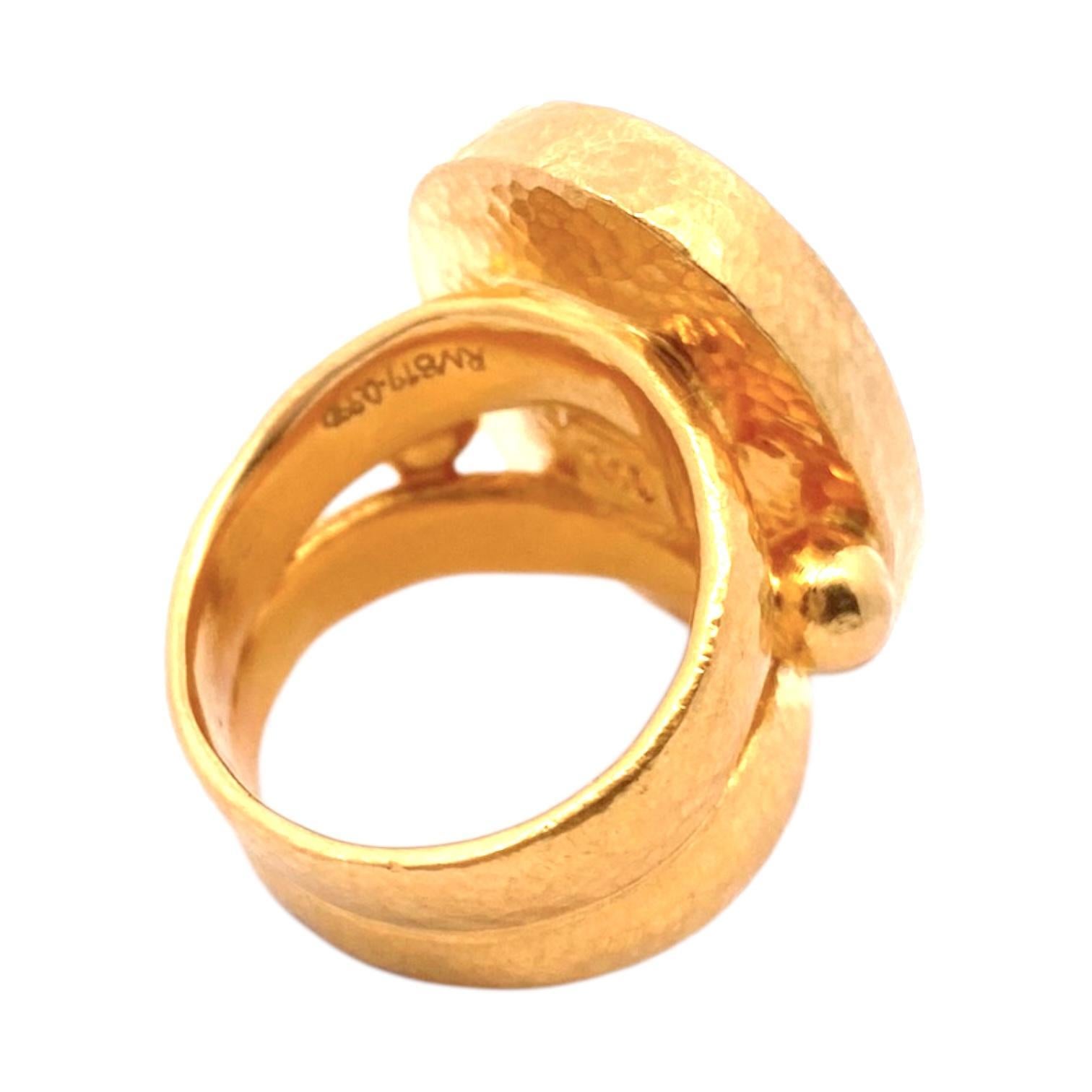 Portrait Cut GURHAN Antiquities 24K Gold Large Carnelian Intaglio Signet Ring