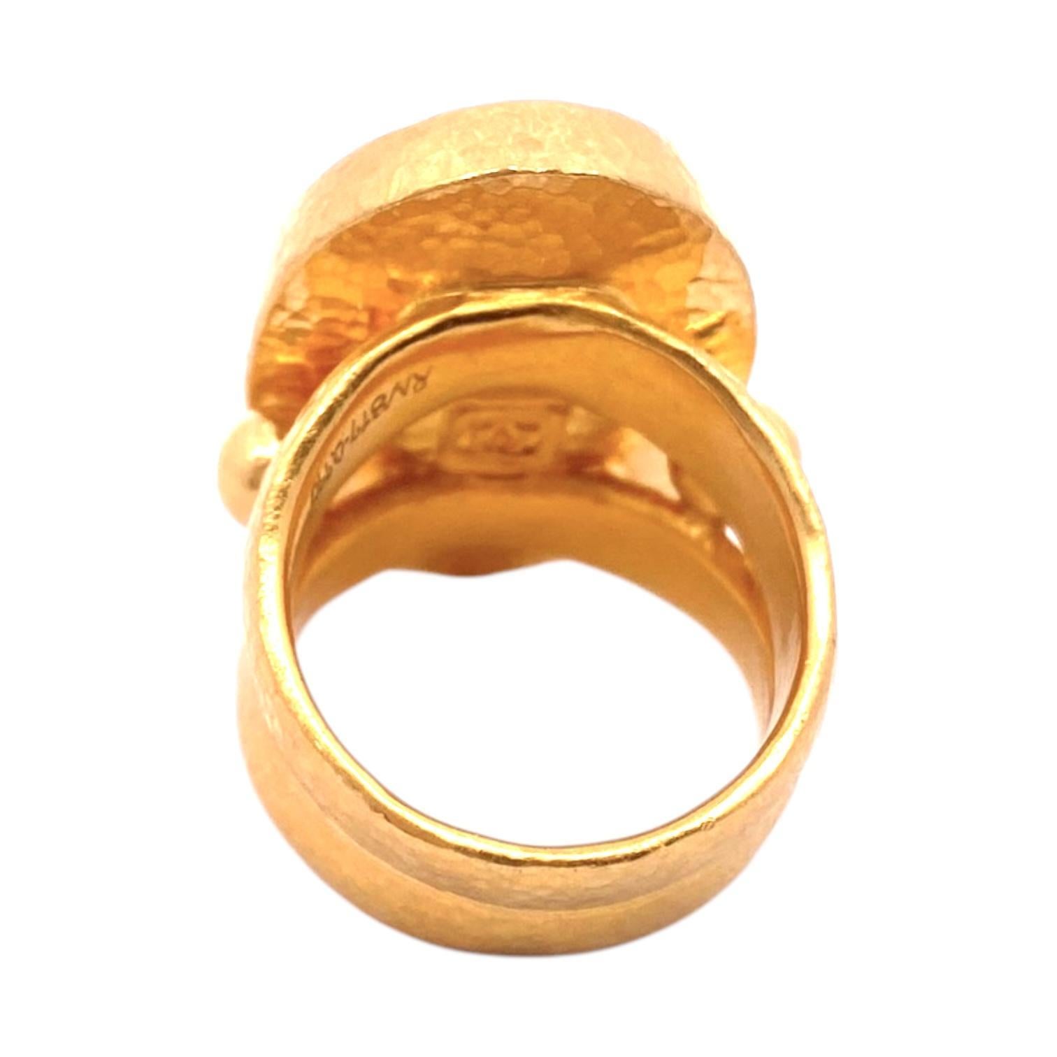 GURHAN Antiquities 24K Gold Large Carnelian Intaglio Signet Ring In Excellent Condition In Henderson, NV