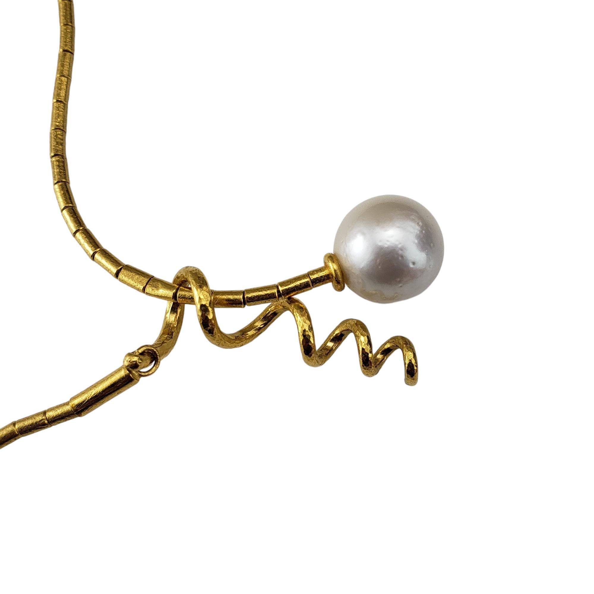 Contemporary Gurhan Atelier 24 Karat Yellow Gold and Pearl Lariat Necklace #19075 For Sale