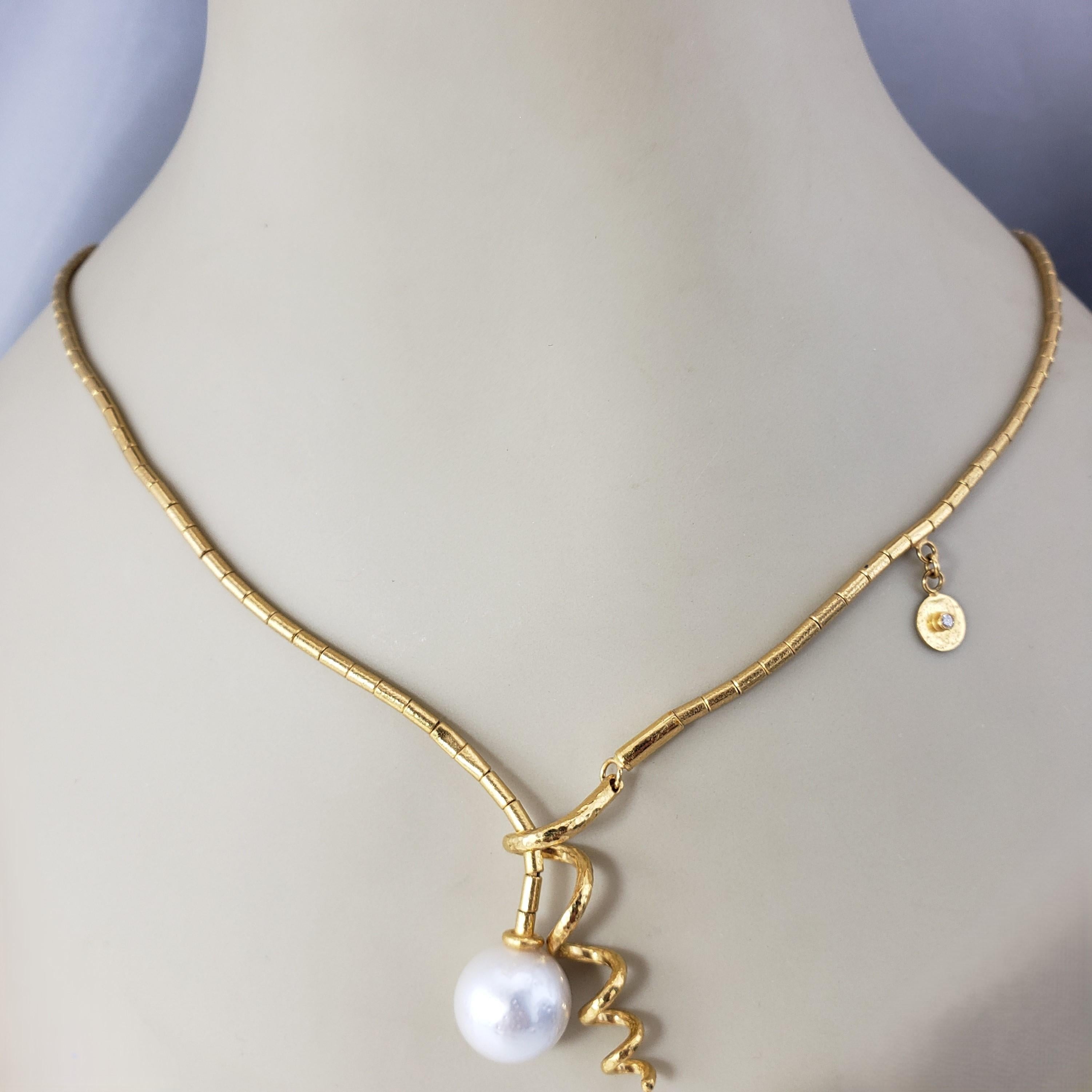 Gurhan Atelier 24 Karat Yellow Gold and Pearl Lariat Necklace #19075 For Sale 2