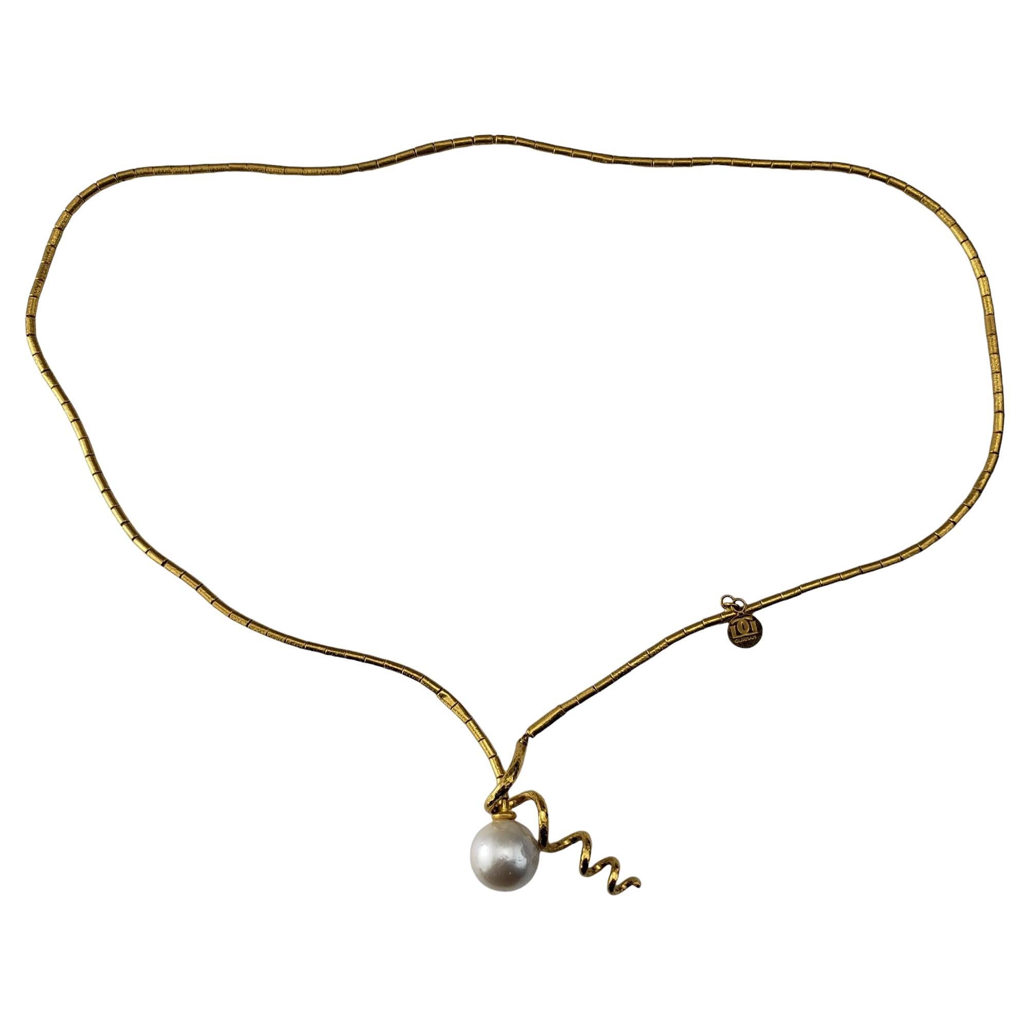 Gurhan Atelier 24 Karat Yellow Gold and Pearl Lariat Necklace #19075