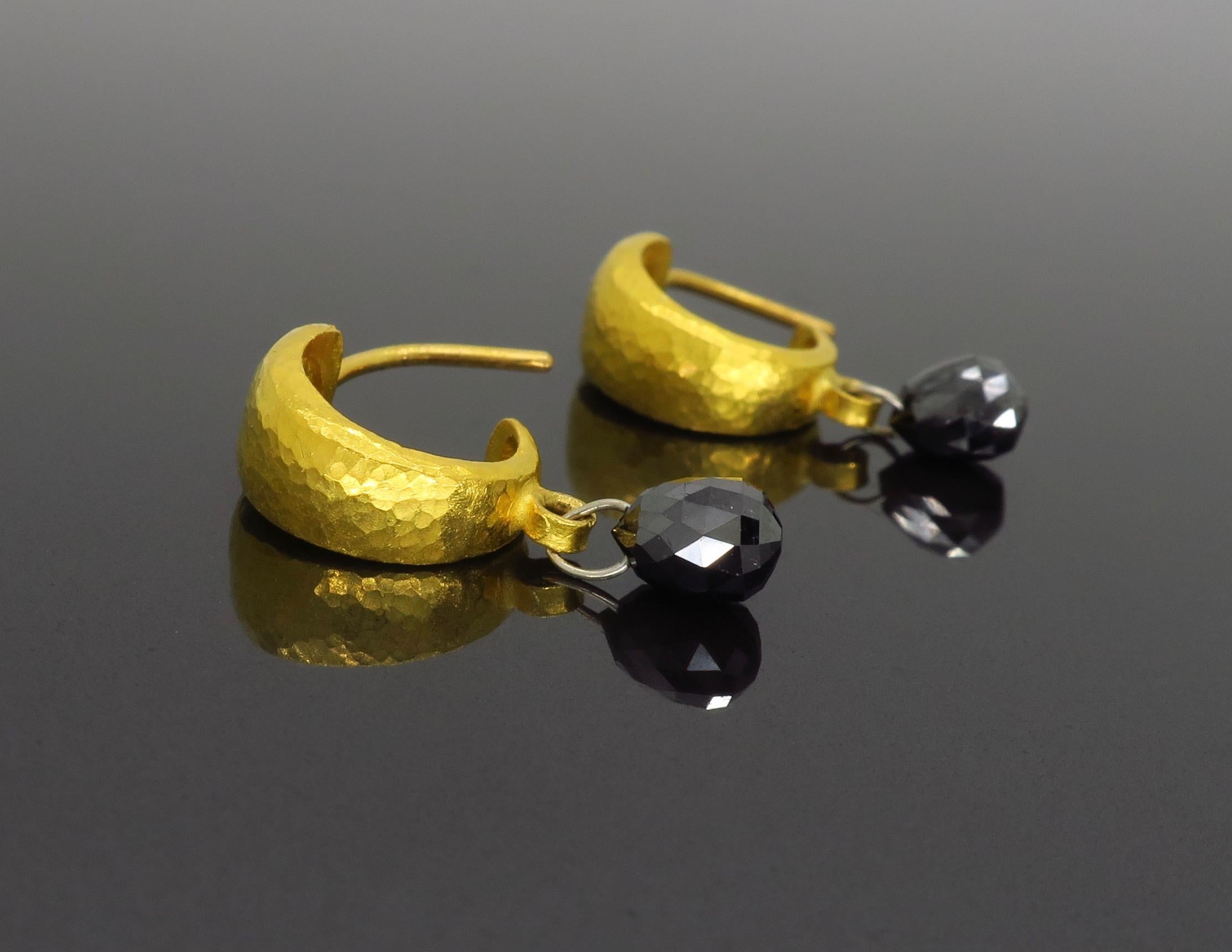 Gurhan  Black Diamond gold Drop Earrings 3