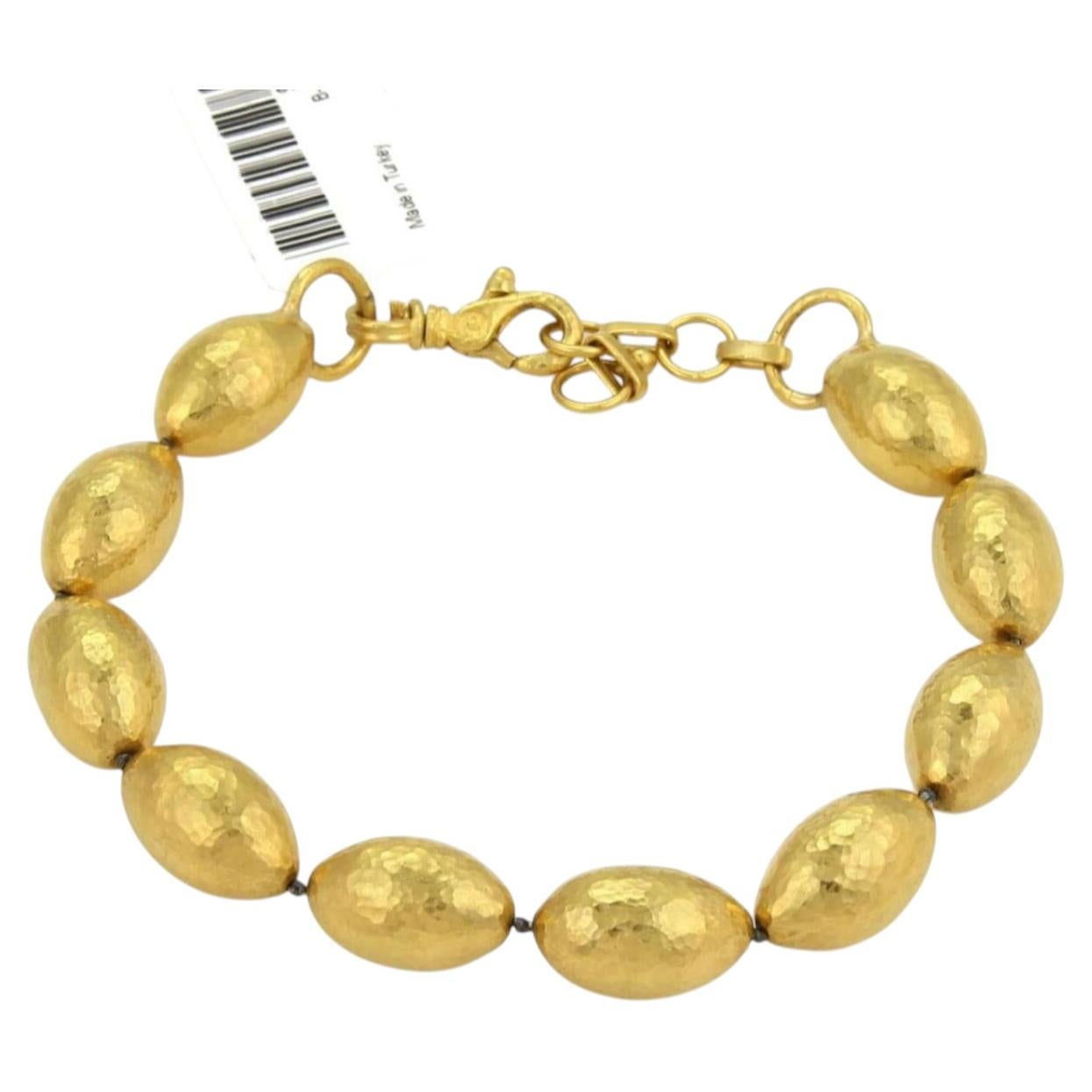 Gurhan Cocoon 24k Gold handgehämmertes Perlenarmband im Angebot