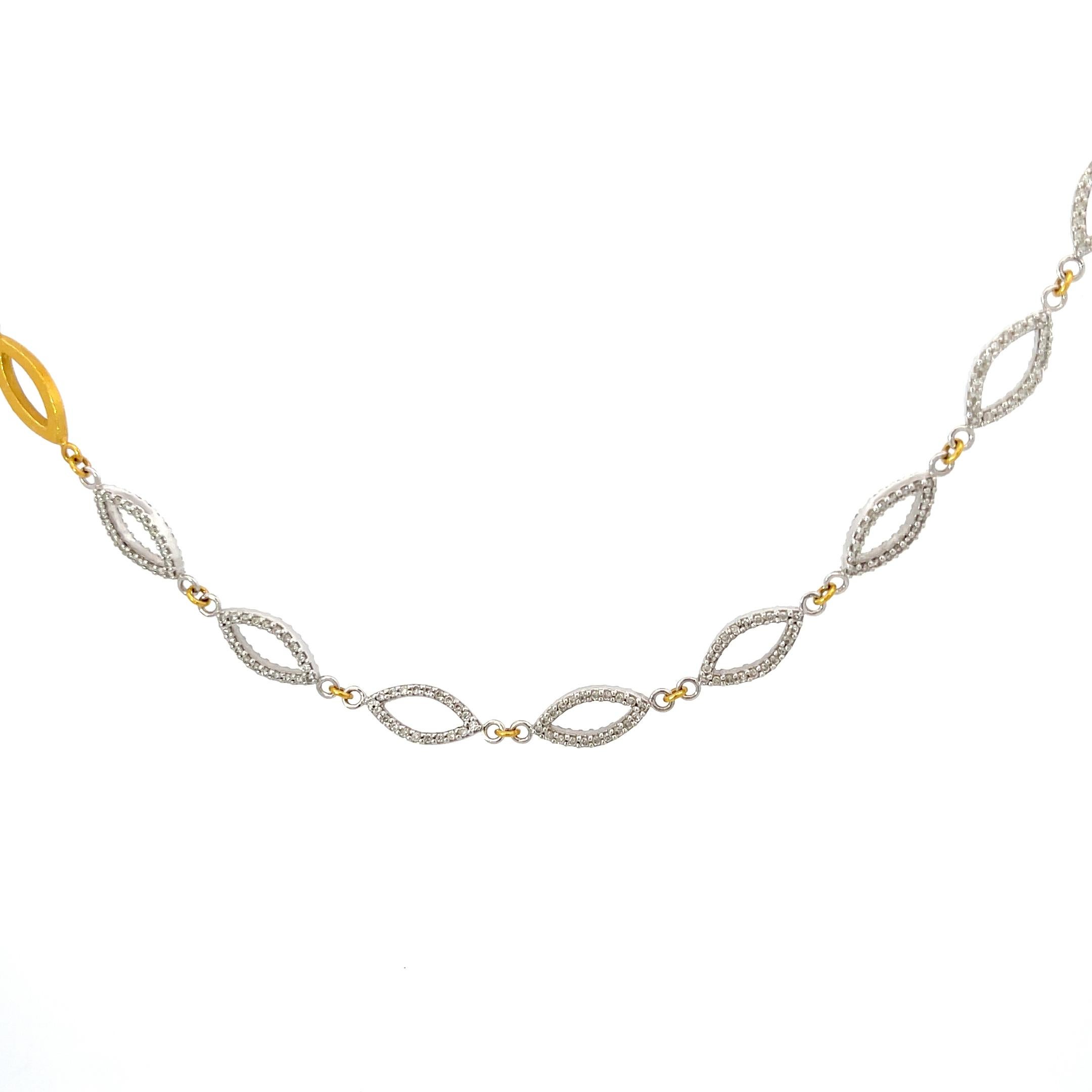 Collier de diamants Gurhan en or blanc et jaune 18K Unisexe en vente