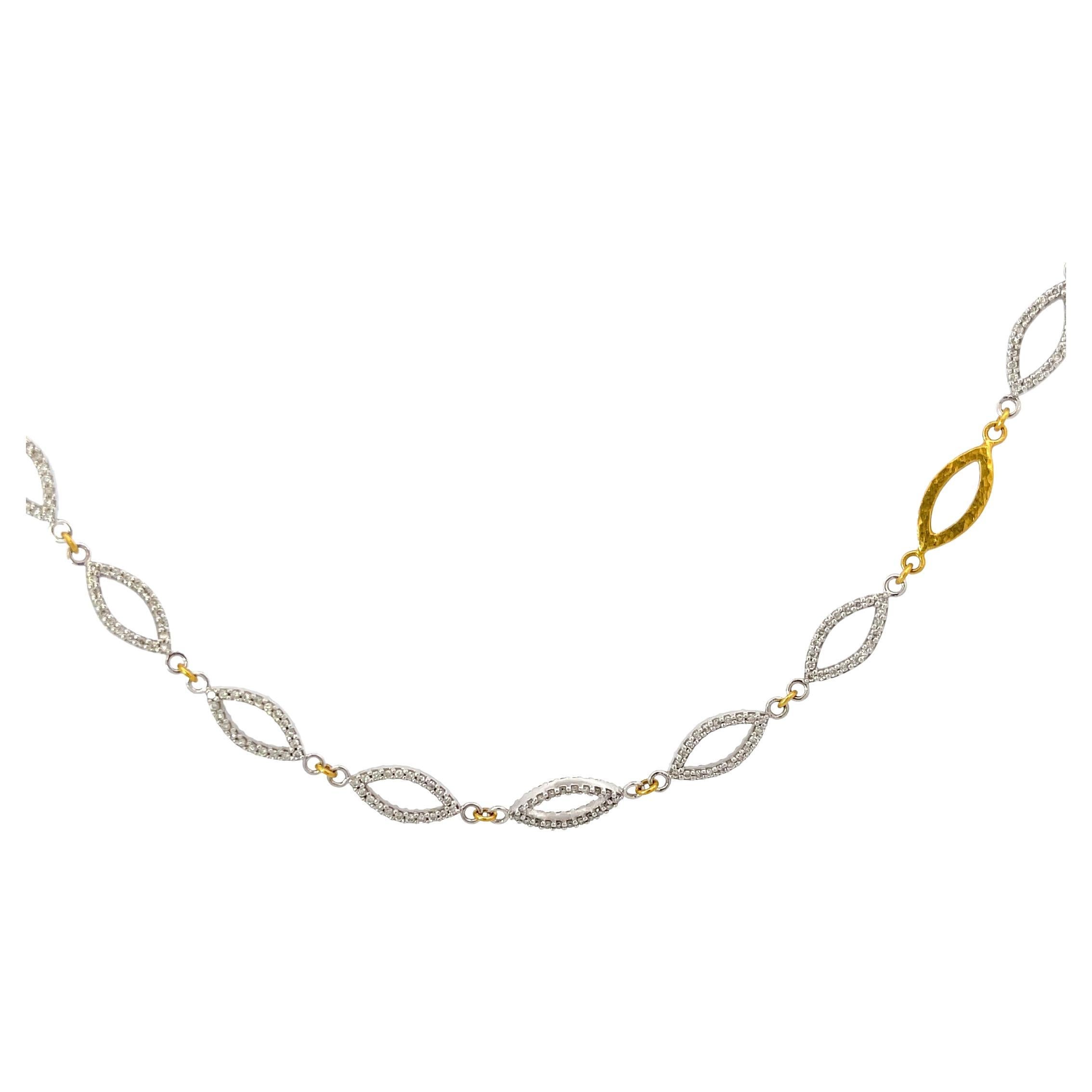 Gurhan Diamond Necklace 18K White & 24K Yellow Gold