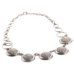 Vintage Gurhan Diamond Platinum Pave Discs Necklace