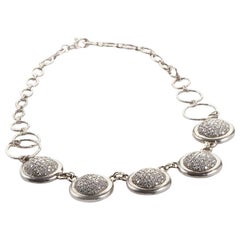 Gurhan Diamond Platinum Pave Discs Necklace