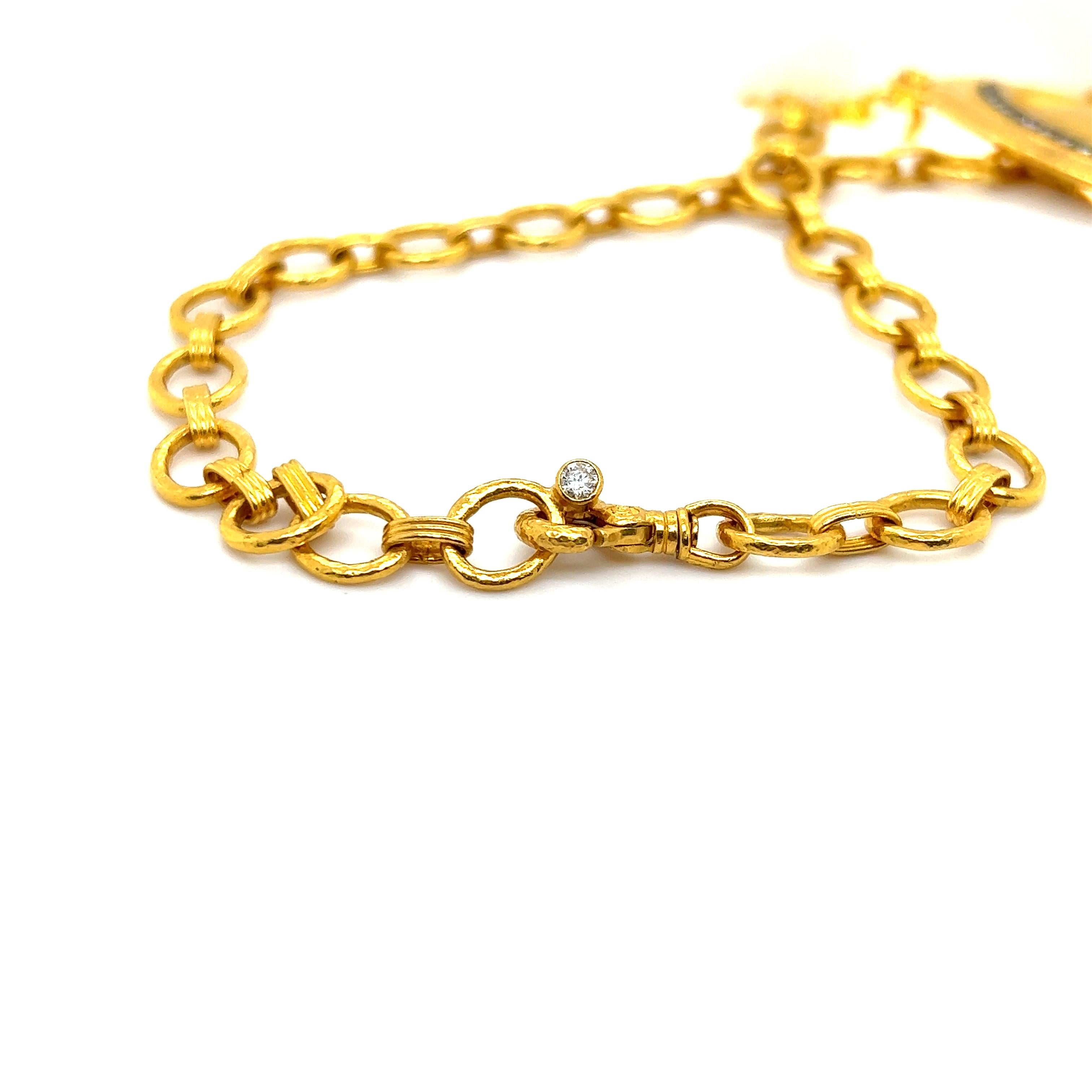 Gurhan Collier médaillon rond en or massif 24 carats avec diamants en vente 2