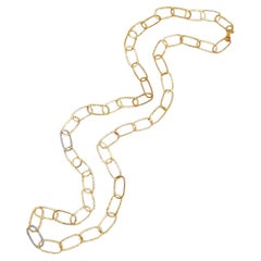 GURHAN Collar de Eslabones Ovalados de Diamantes en Oro Martillado GURHAN GURHAN Collar de Eslabones Ovalados de Diamantes en Oro Martillado GURHAN