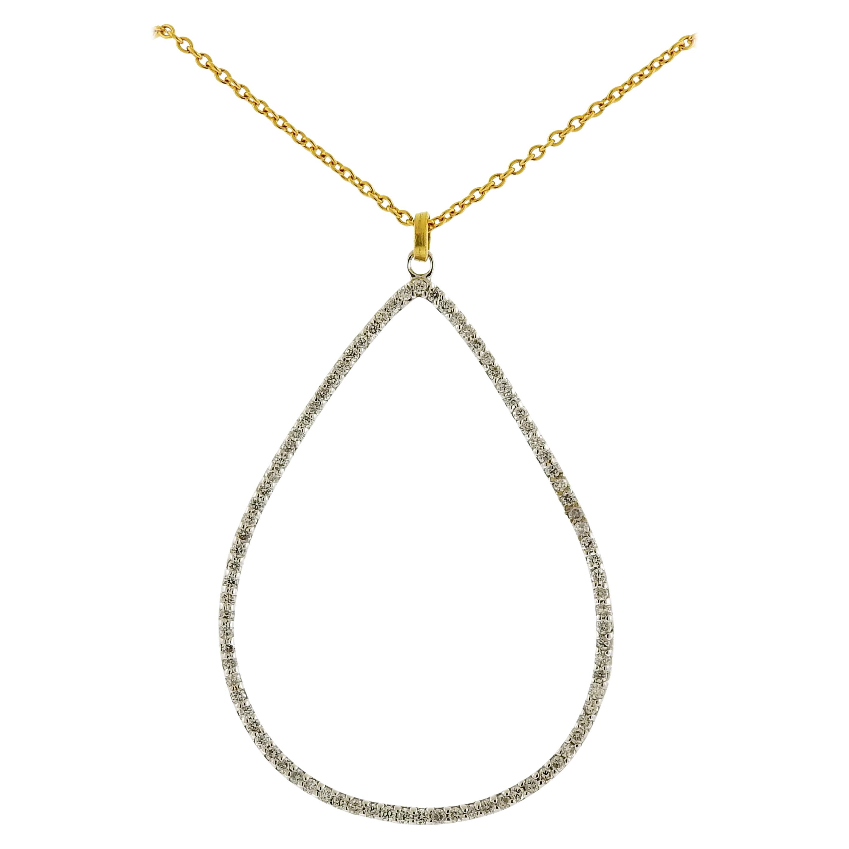 Gurhan Gold Diamond Teardrop Pendant Necklace