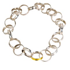 Collar Gurhan Reloj de Arena de Oro Amarillo de 24 K y Plata de Ley