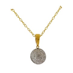 Gurhan Lentil Gold Diamond Pendant Necklace