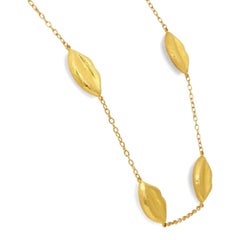 GURHAN Collar de cadena con motivo de labios Oro amarillo de 24 quilates 18 pulgadas