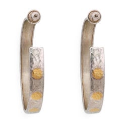 Gurhan Boucles d'oreilles Midnight Flake Dots en argent 925 et or jaune 24K