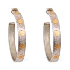 Gurhan Midnight Flake Dots Hoop Earrings 925 Sterling Silver 24K Yellow Gold Gurhan Midnight Flake Dots Hoop Earrings 925 Sterling Silver 24K Yellow Gold