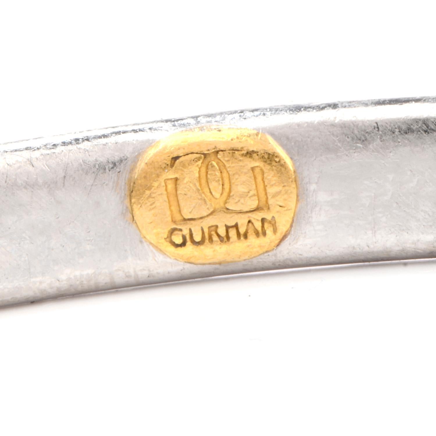Gurhan Platinum Rose Cut Diamond Bangle Bracelet In Excellent Condition In Miami, FL