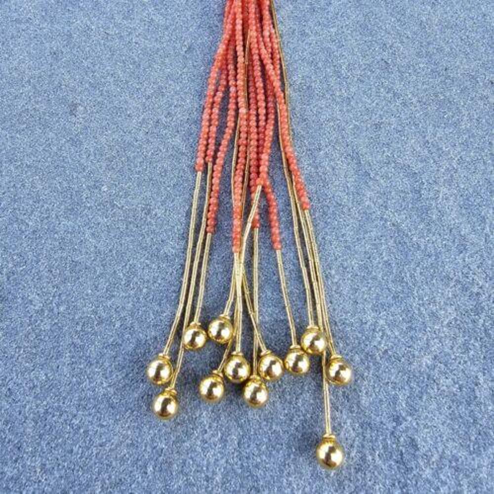 Bead Gurhan Rain Coral Lariat Necklace 999 24k Gold 28