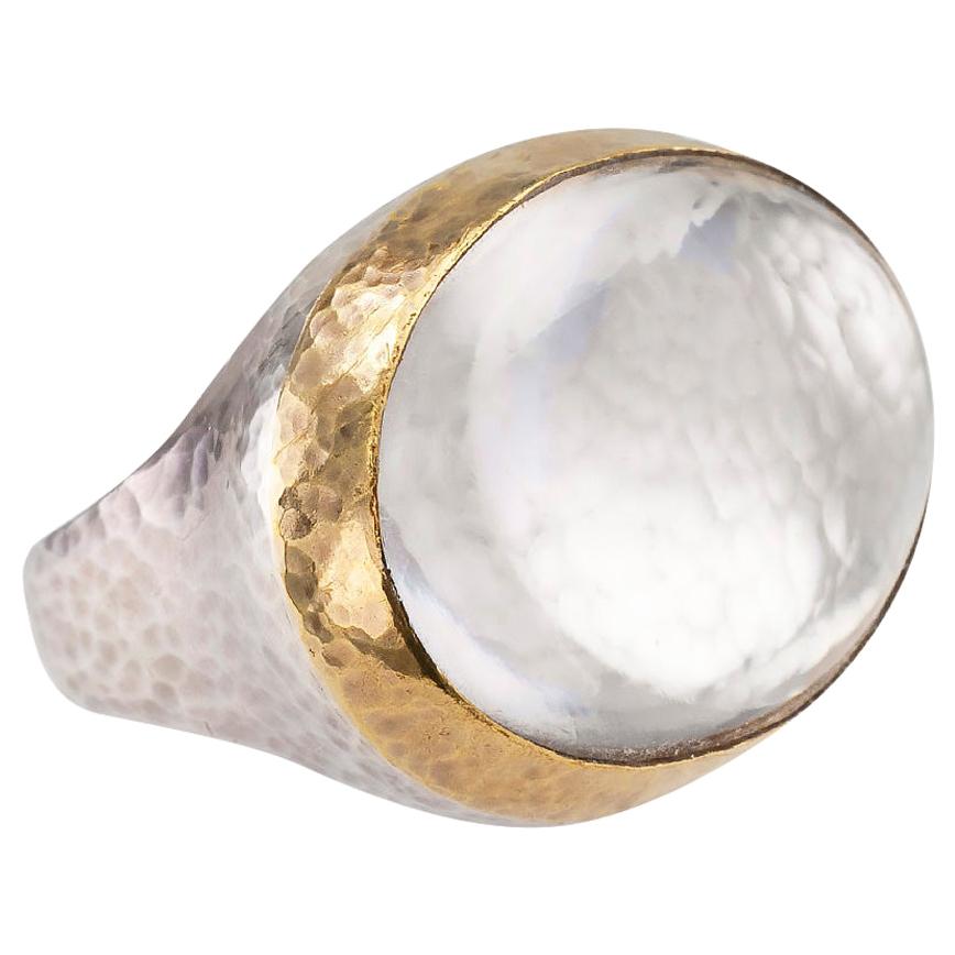 Gurhan Rock Crystal Silver Gold Cocktail Ring