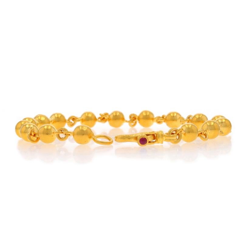 Gurhan Ruby Bead Link Chain Bracelet 7 1/4