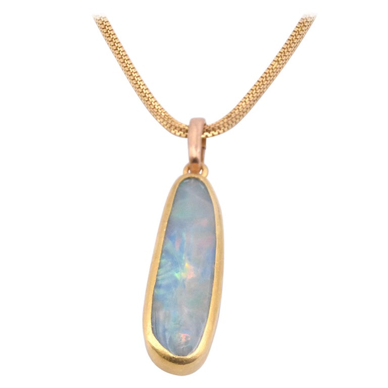 Gurhan Rune 24 Karat Yellow Gold Long Opal Pendant Necklace For Sale at ...
