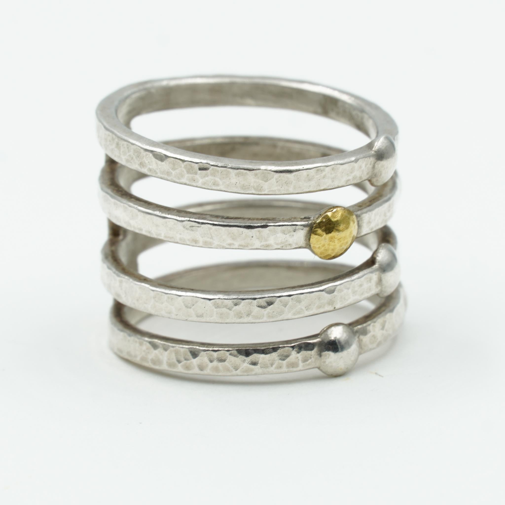 Women's Gurhan Silver Multi-Strand Fashion Ring in Sterling Silver/24K, SSR4-LTM-5S1G