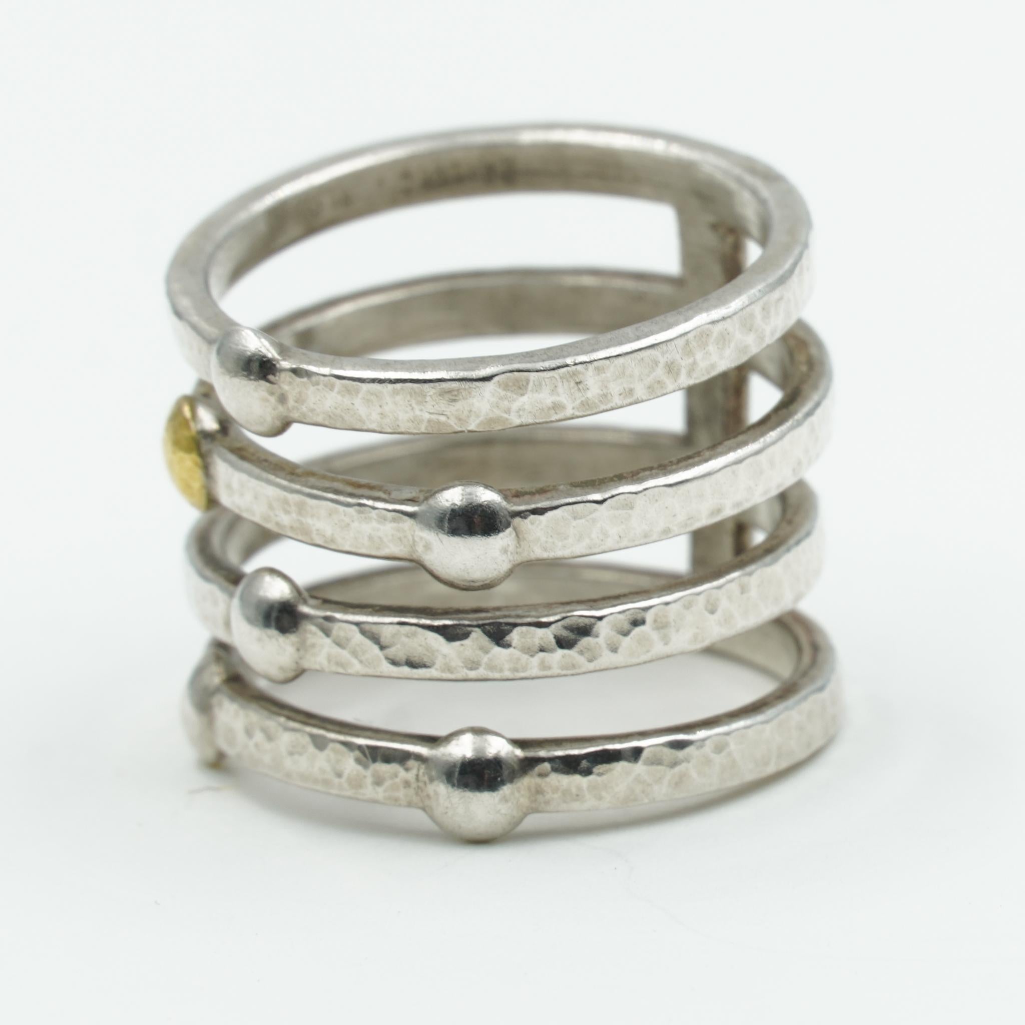 Gurhan Silver Multi-Strand Fashion Ring in Sterling Silver/24K, SSR4-LTM-5S1G 1