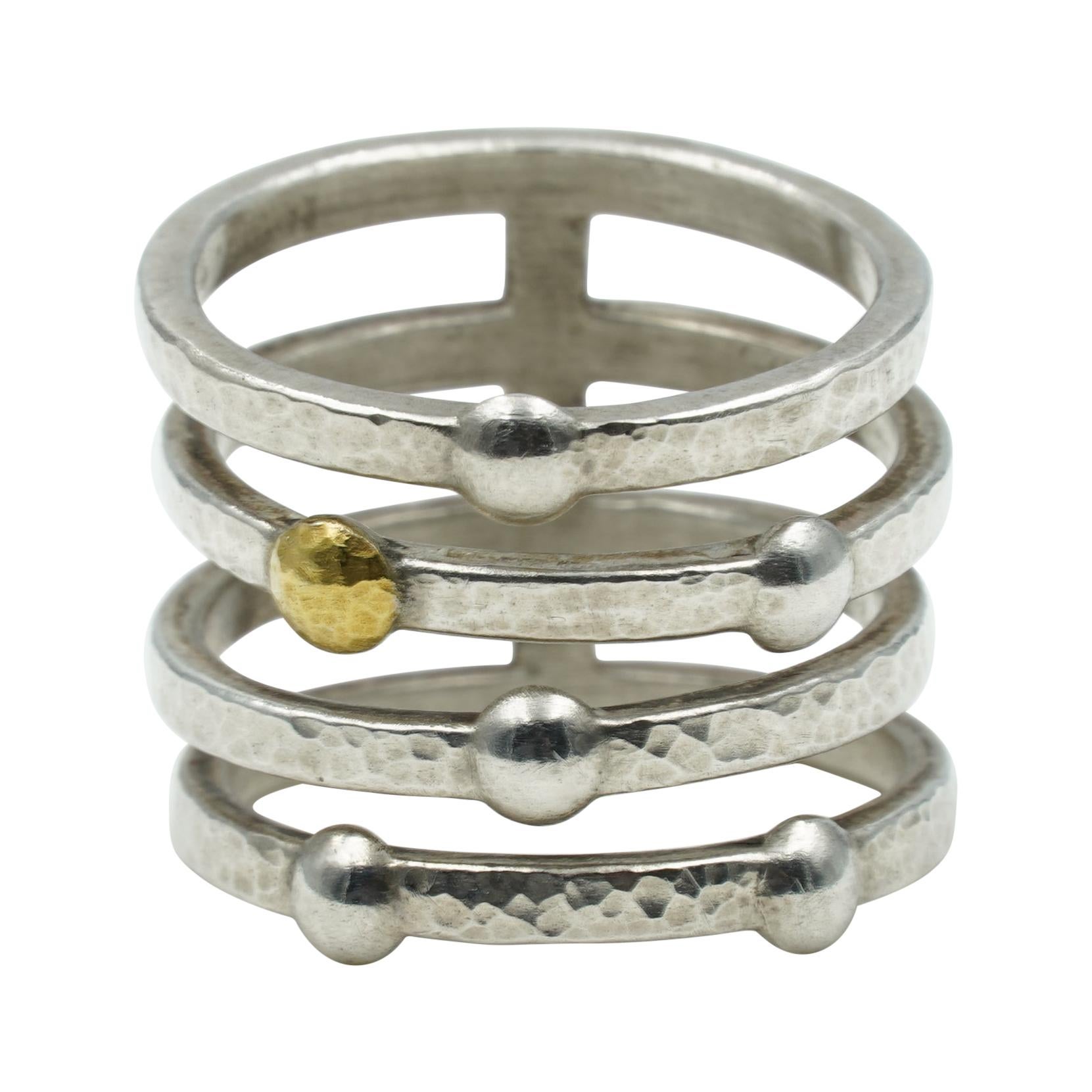 Gurhan Silver Multi-Strand Fashion Ring in Sterling Silver/24K, SSR4-LTM-5S1G